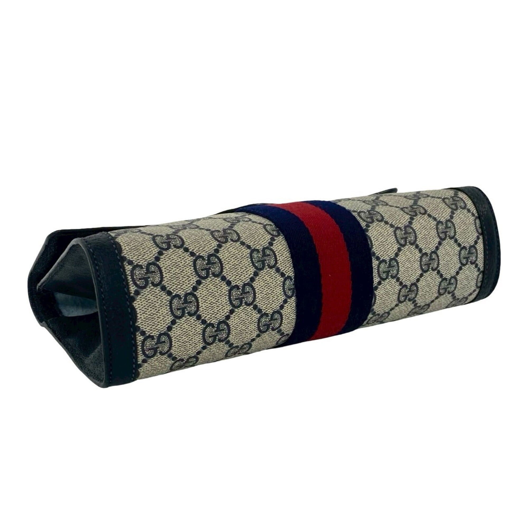 Gucci Navy Red Color Leather Pvc Clutch Bag (Pre-Owned)