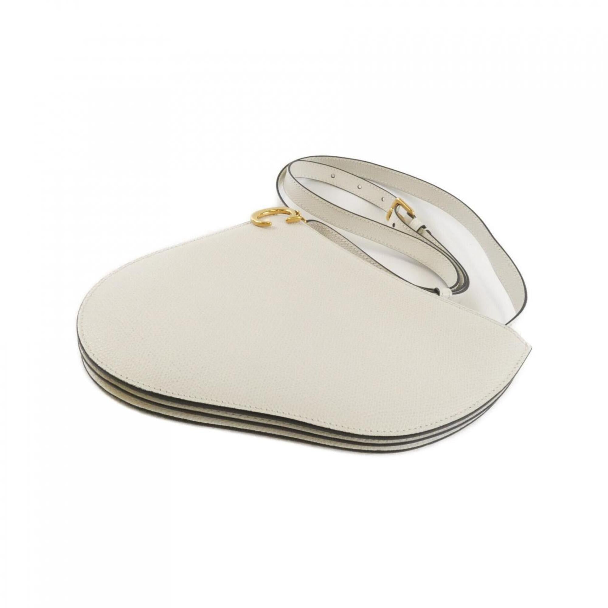 Christian Dior White Leather Saddle Bag Shoulder Bag (Pre-Owned)
