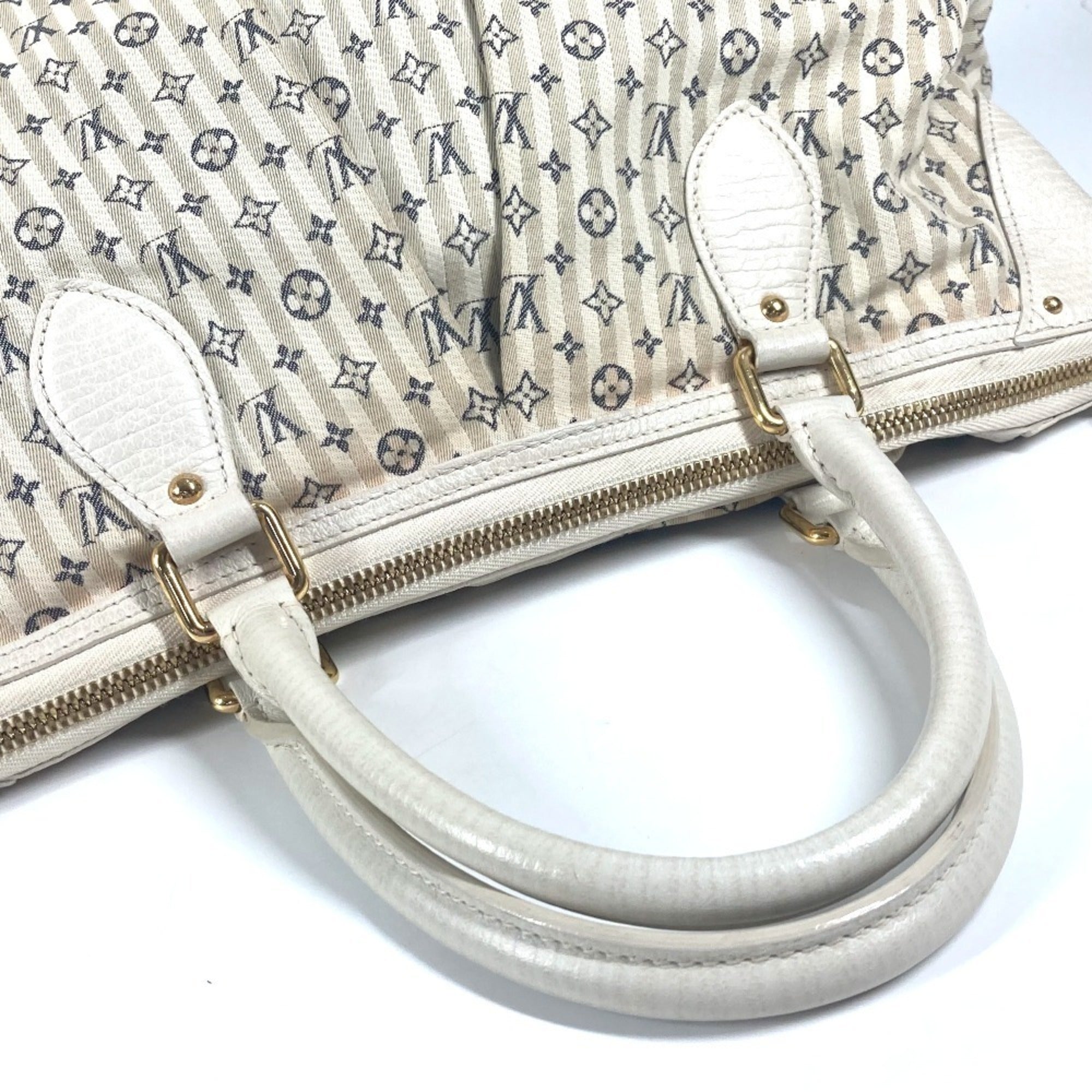 Louis Vuitton Blue White Monogram Mini Handbag Shoulder Bag Tote Bag (Pre-Owned)