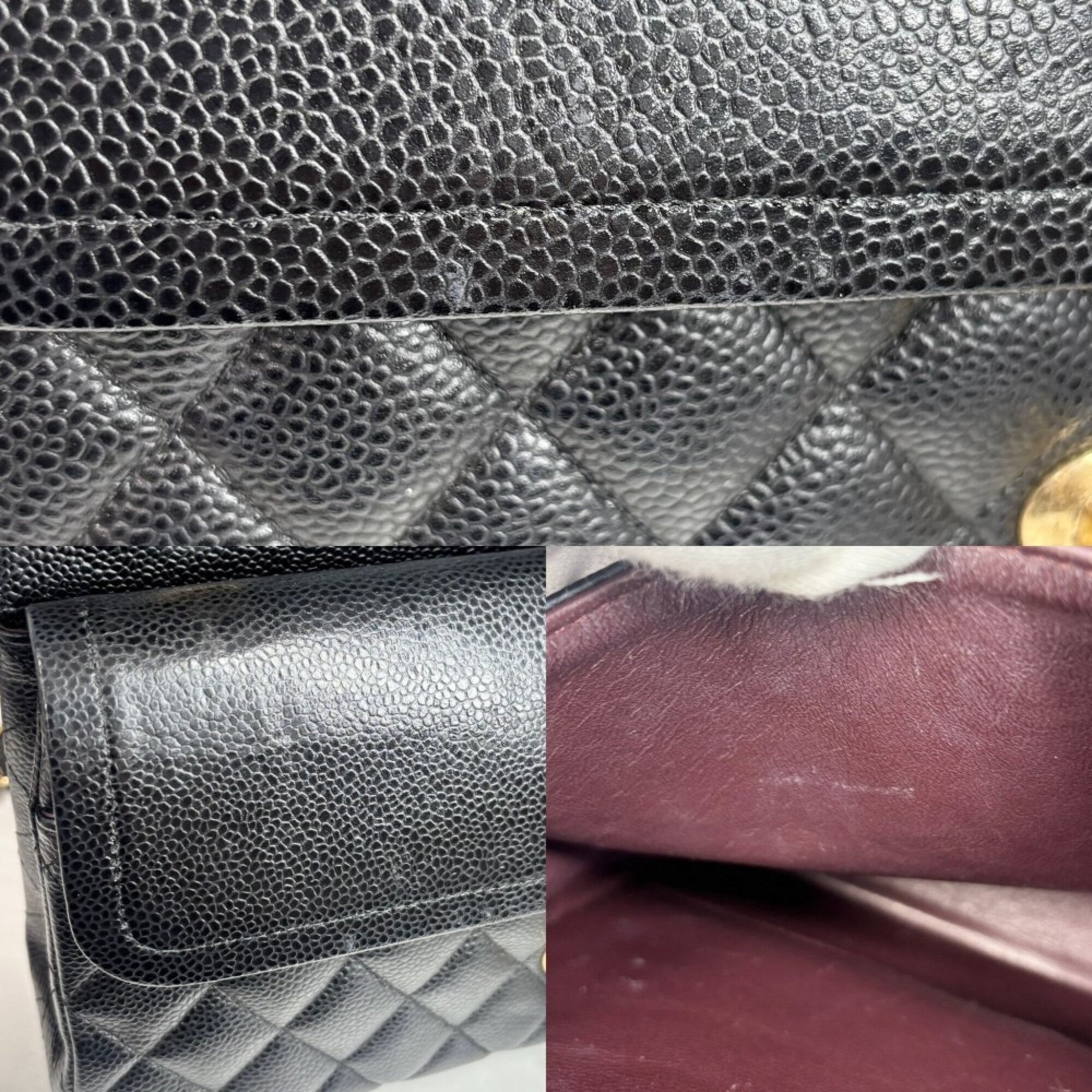 Chanel Matelasse Black Grained Calfskin Shoulder Bag (Pre-Owned)