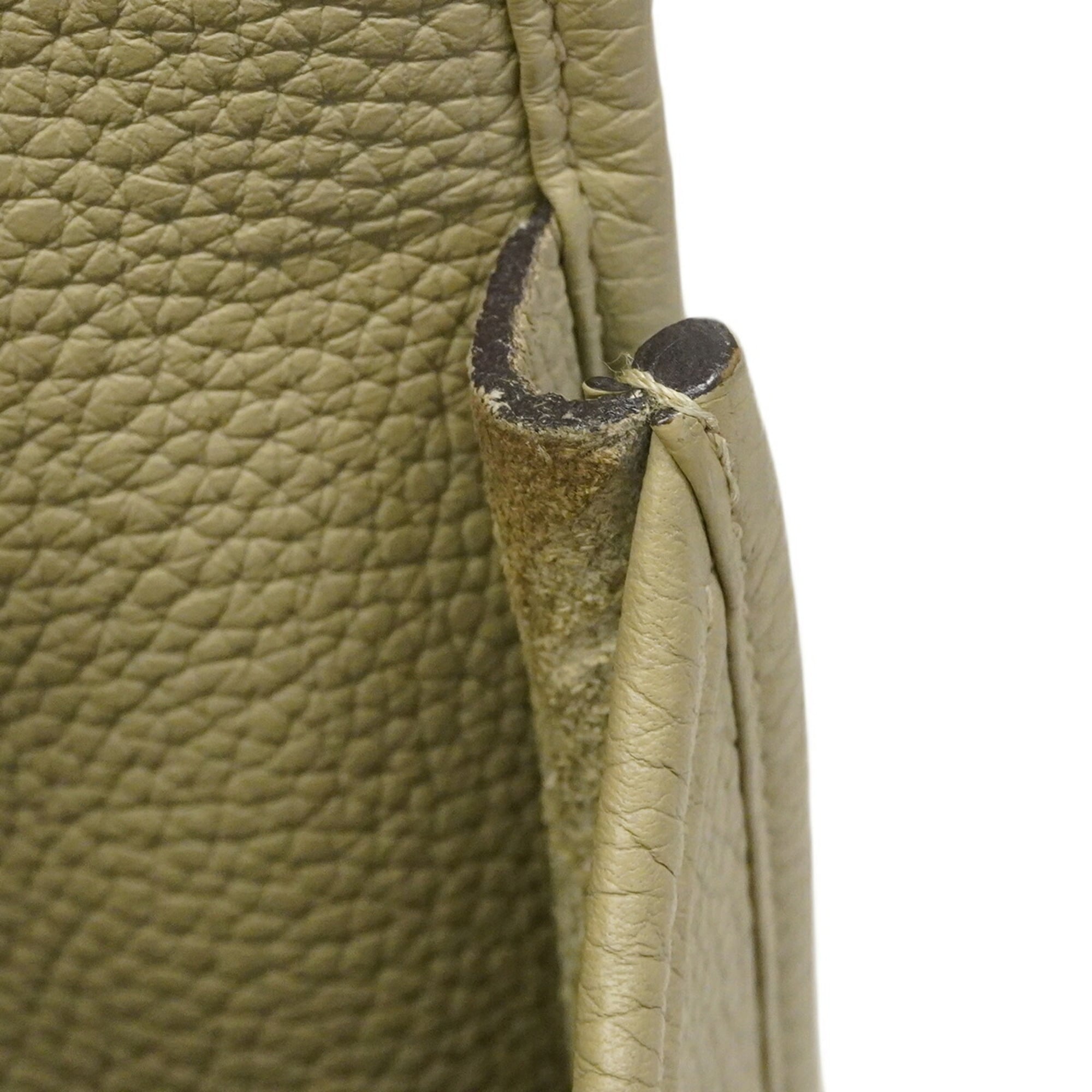 Hermes Silver Taurillon Clemence Leather Shoulder Bag (Pre-Owned)