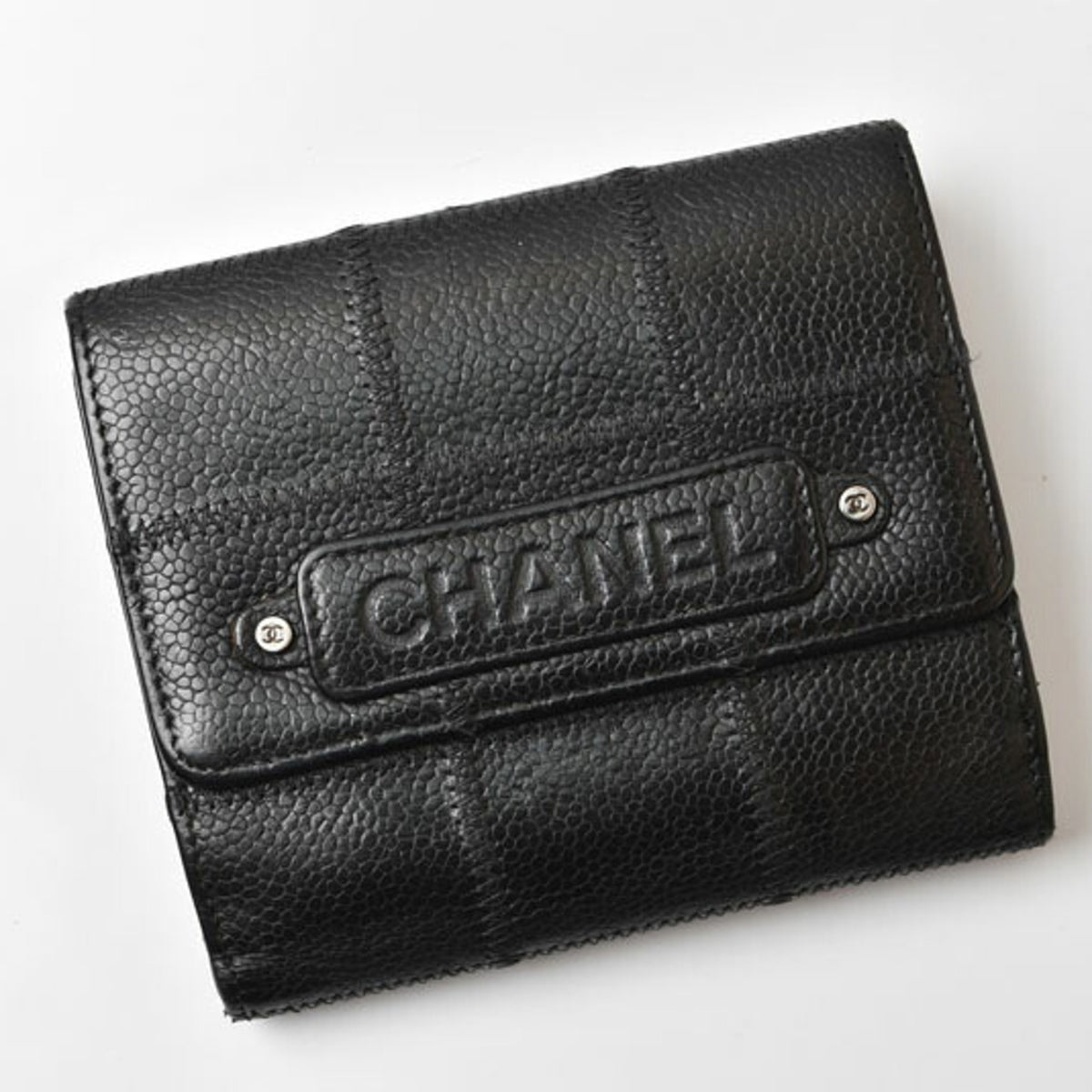 Chanel Black Leather Wallet (Bi-Fold) (Pre-Owned)