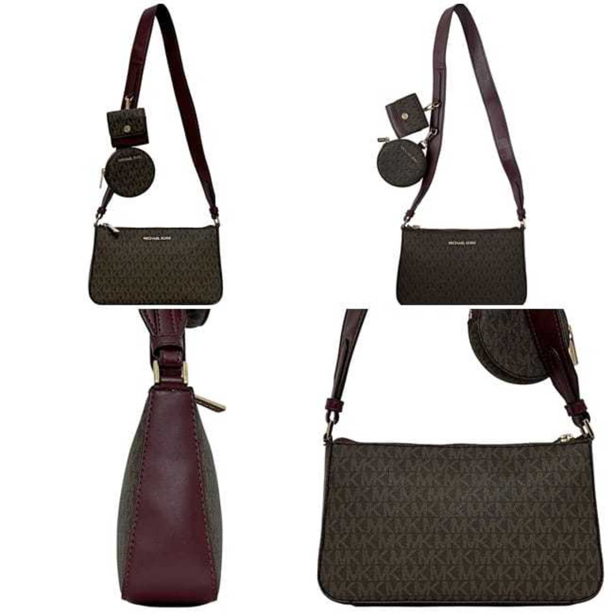 Michael Kors Bordeaux Brown Pvc Leather Shoulder Bag (Pre-Owned)