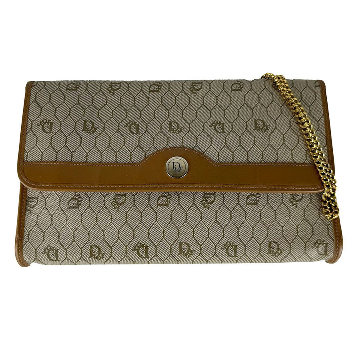 Christian Dior Beige Brown Pvc Shoulder Bag (Pre-Owned)