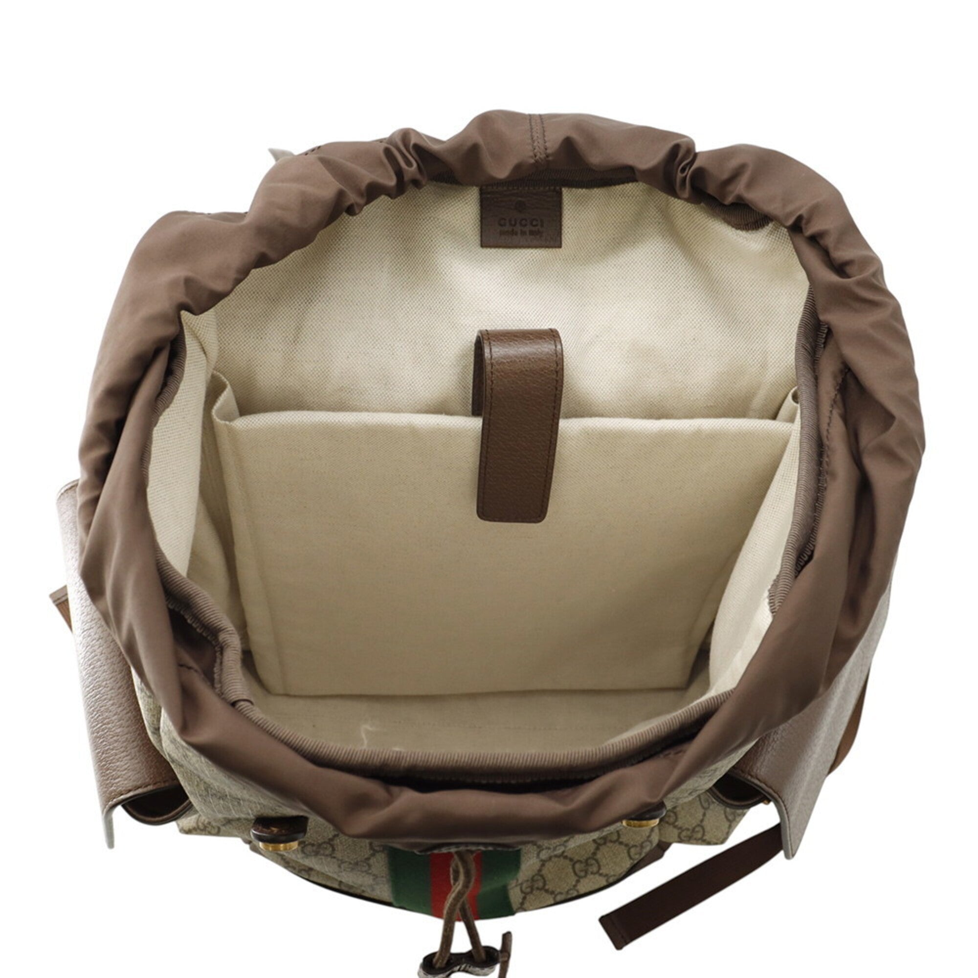 Gucci Brown Green Red Color Gg Supreme Backpack (Pre-Owned)