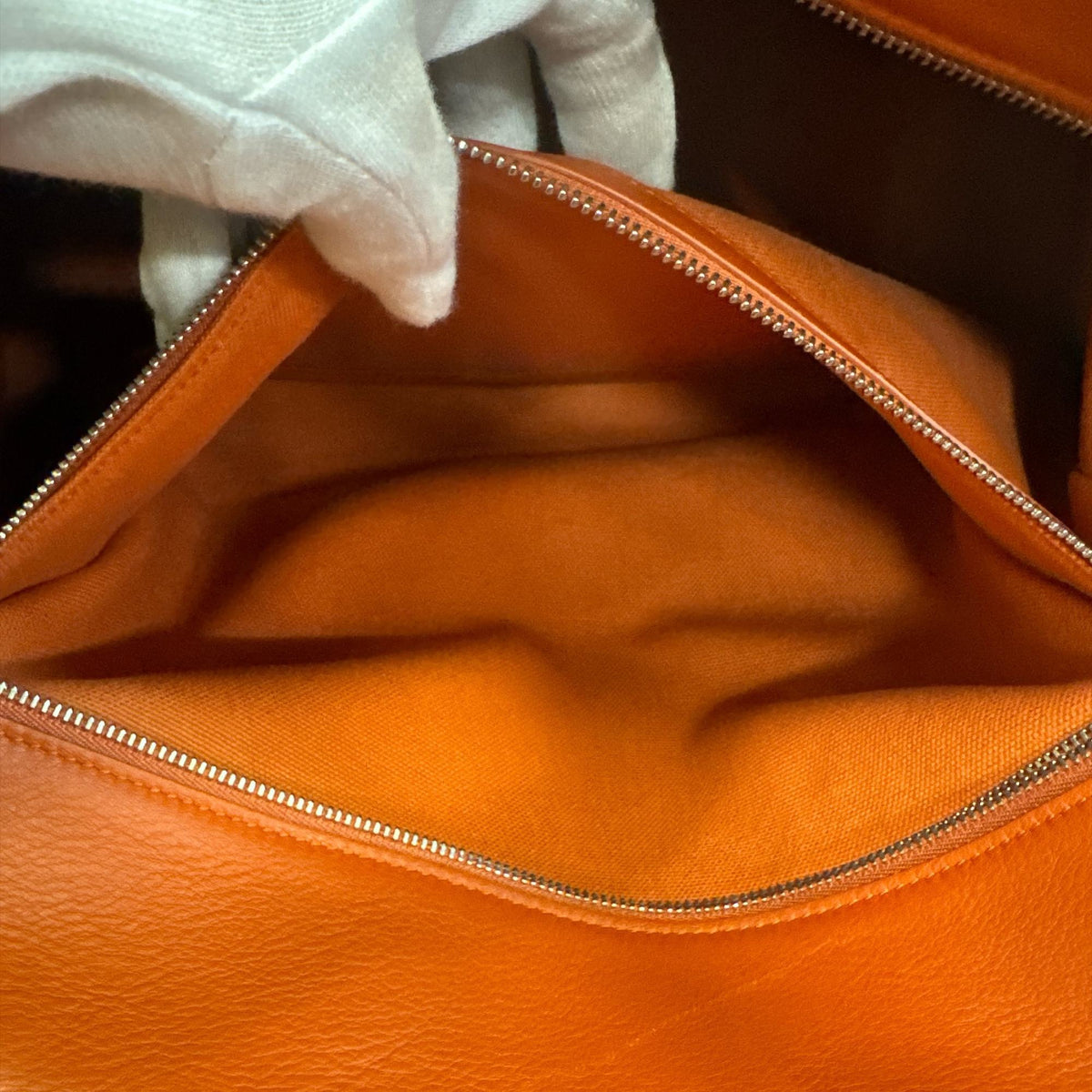 Salvatore Ferragamo Orange Leather Handbag Tote Bag (Pre-Owned)