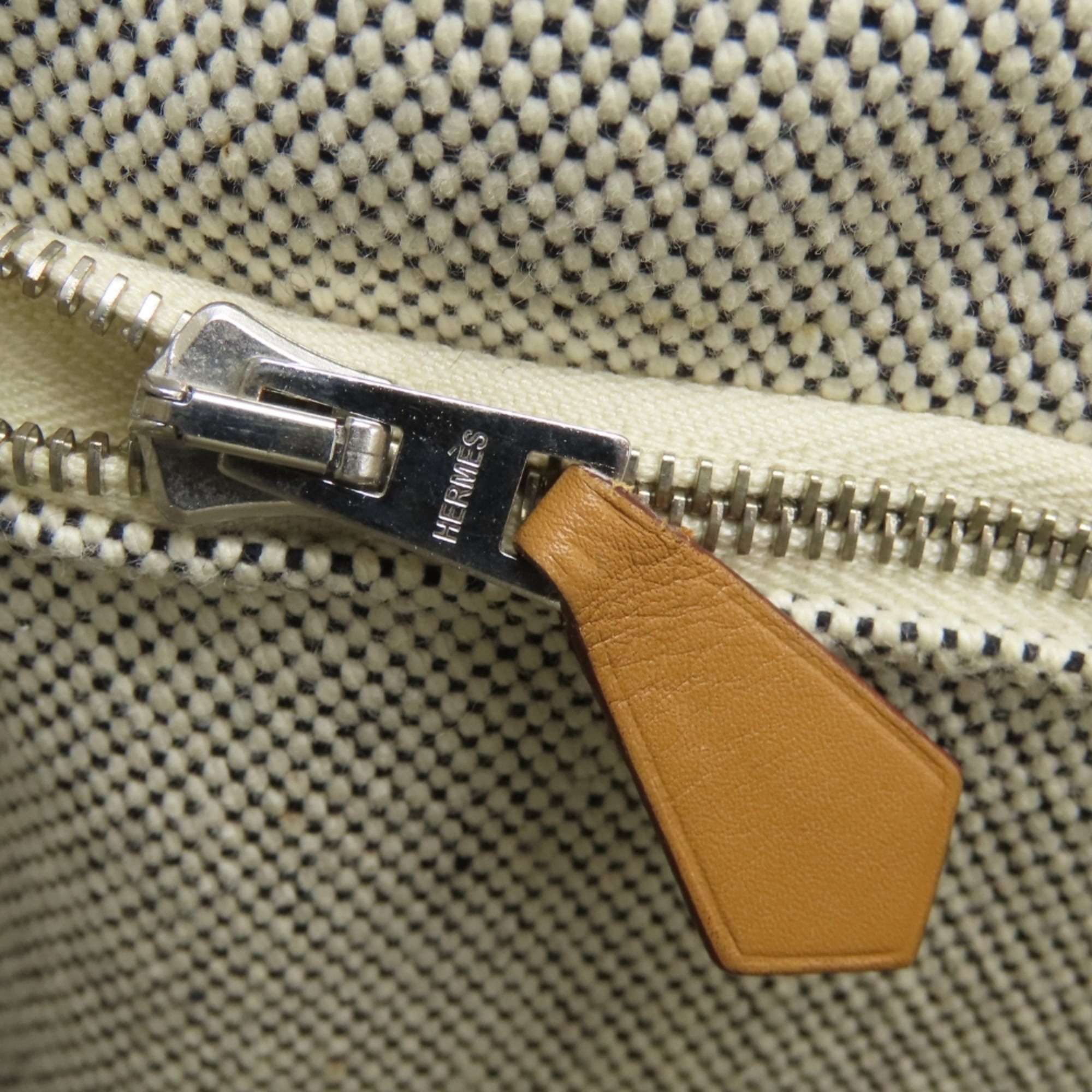 Hermes Gray Cotton Canvas Tote Bag (Pre-Owned)