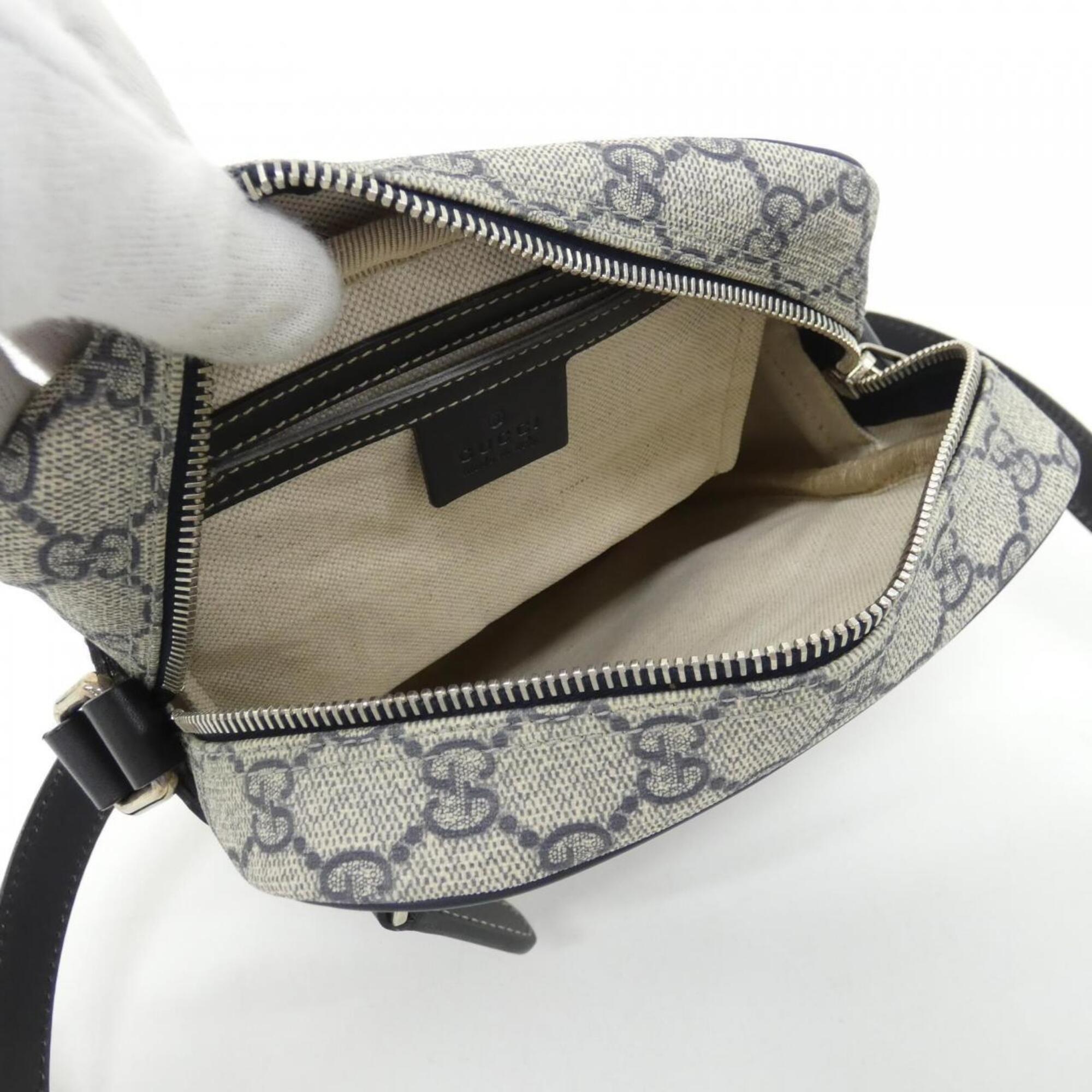 Gucci Beige Blue Gg Plus Shoulder Bag (Pre-Owned)