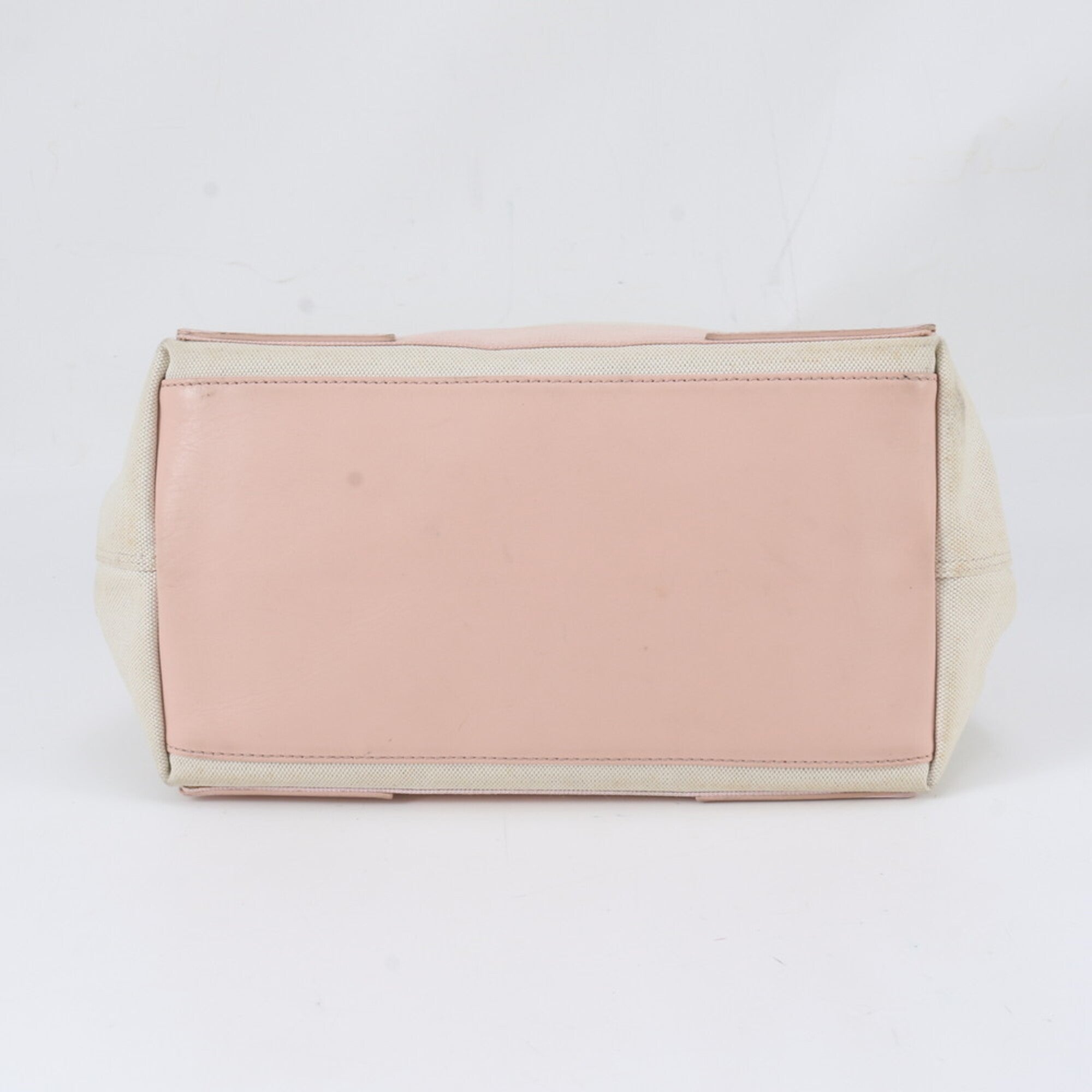 Balenciaga Pink White Leather Canvas Handbag Shoulder Bag Tote Bag (Pre-Owned)