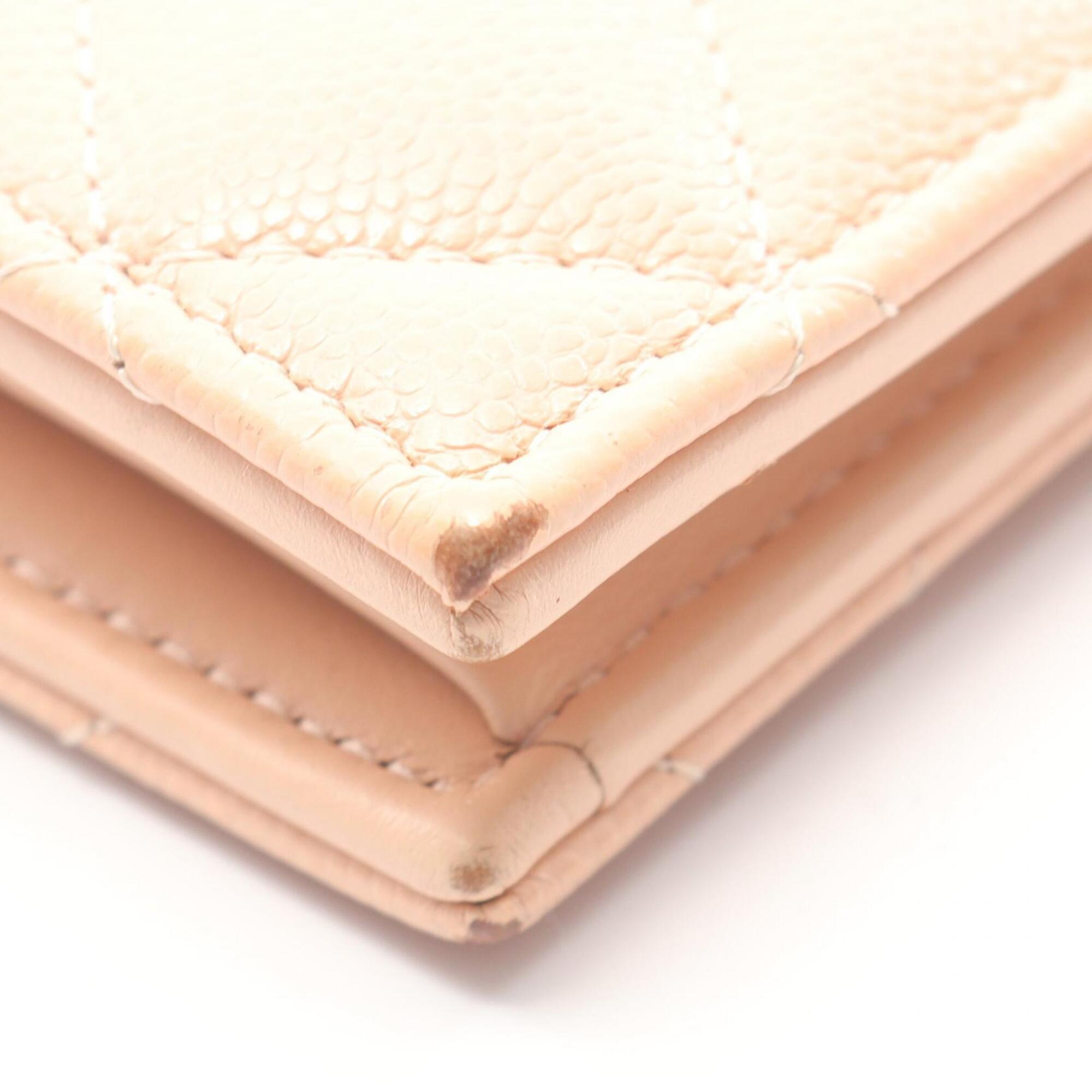 Chanel Pink Grained Calfskin Wallet (Bi-Fold) (Pre-Owned)
