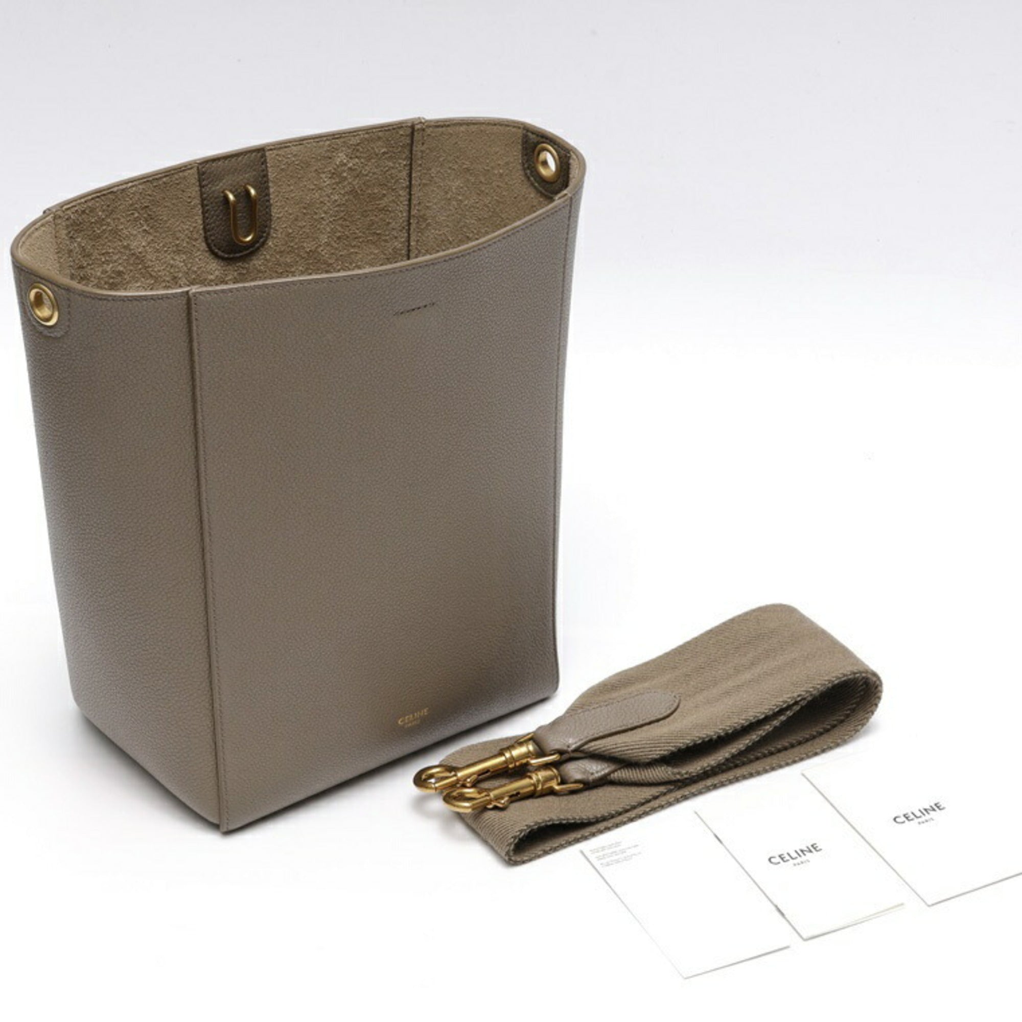 Celine Grayish Leather Shoulder Bag (Pre-Owned)
