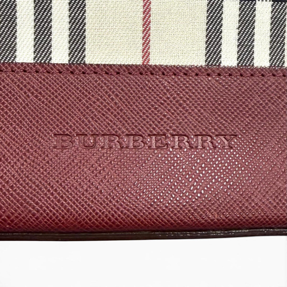 Burberry Beige Bordeaux Leather Tote Bag (Pre-Owned)