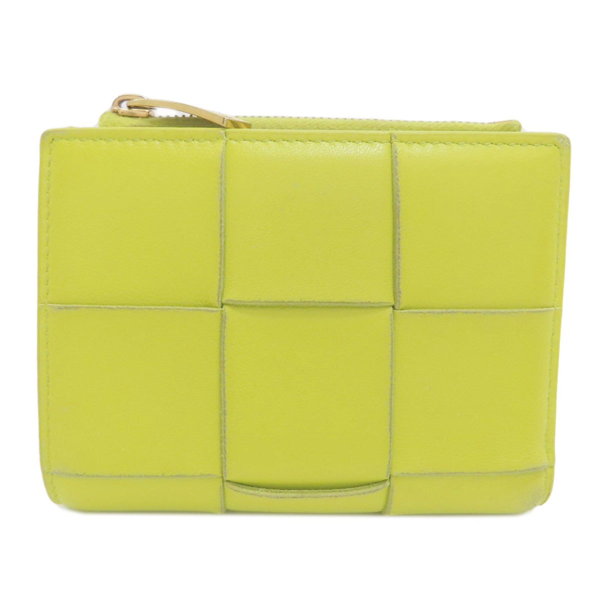 Bottega Veneta Light Green Leather Wallet (Bi-Fold) (Pre-Owned)