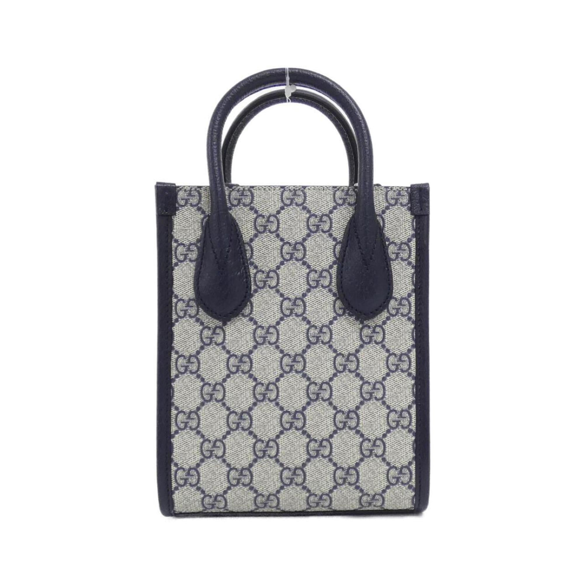 Gucci Beige Blue Gg Supreme Handbag Shoulder Bag (Pre-Owned)