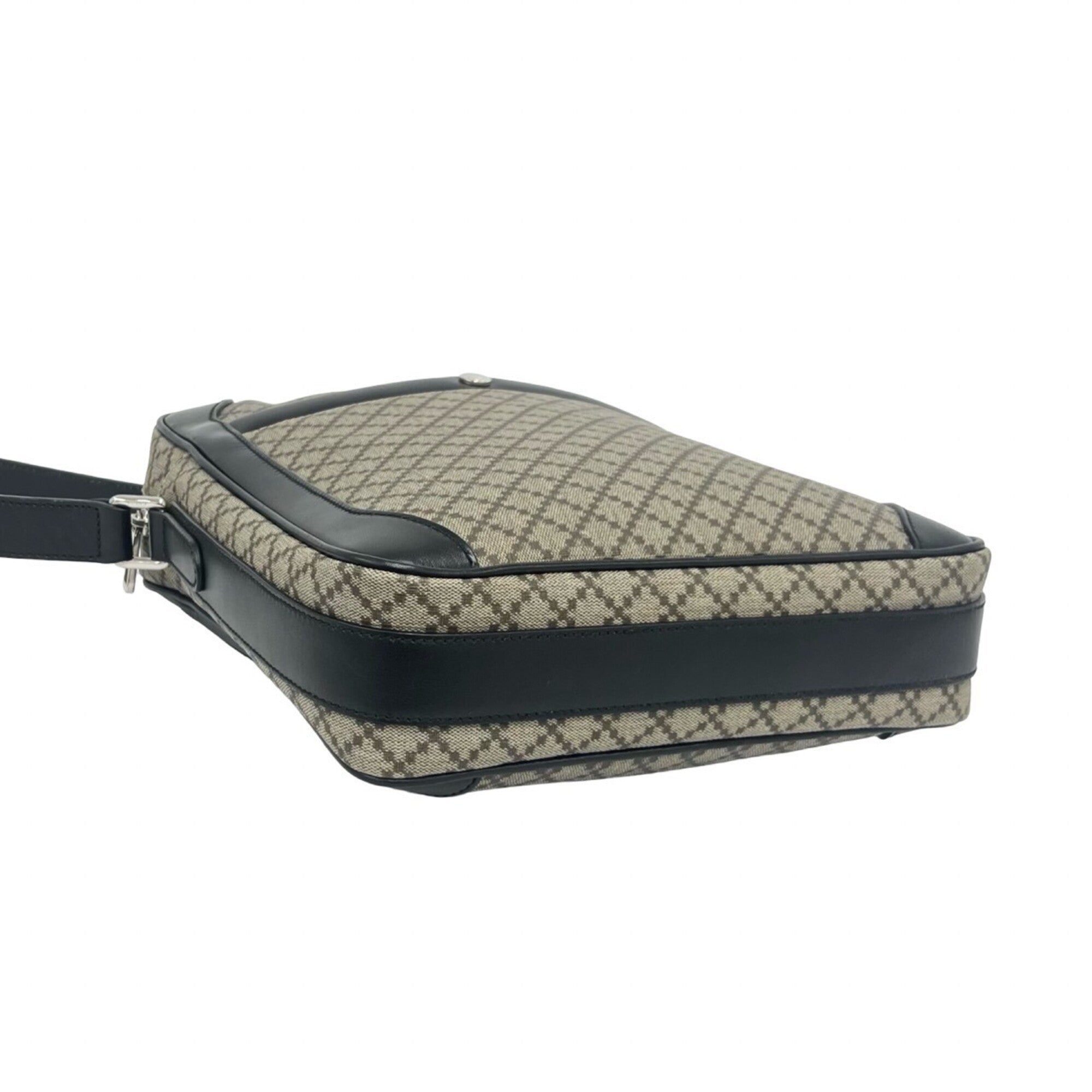 Gucci Beige Black Pvc Leather Pochette Shoulder Bag (Pre-Owned)