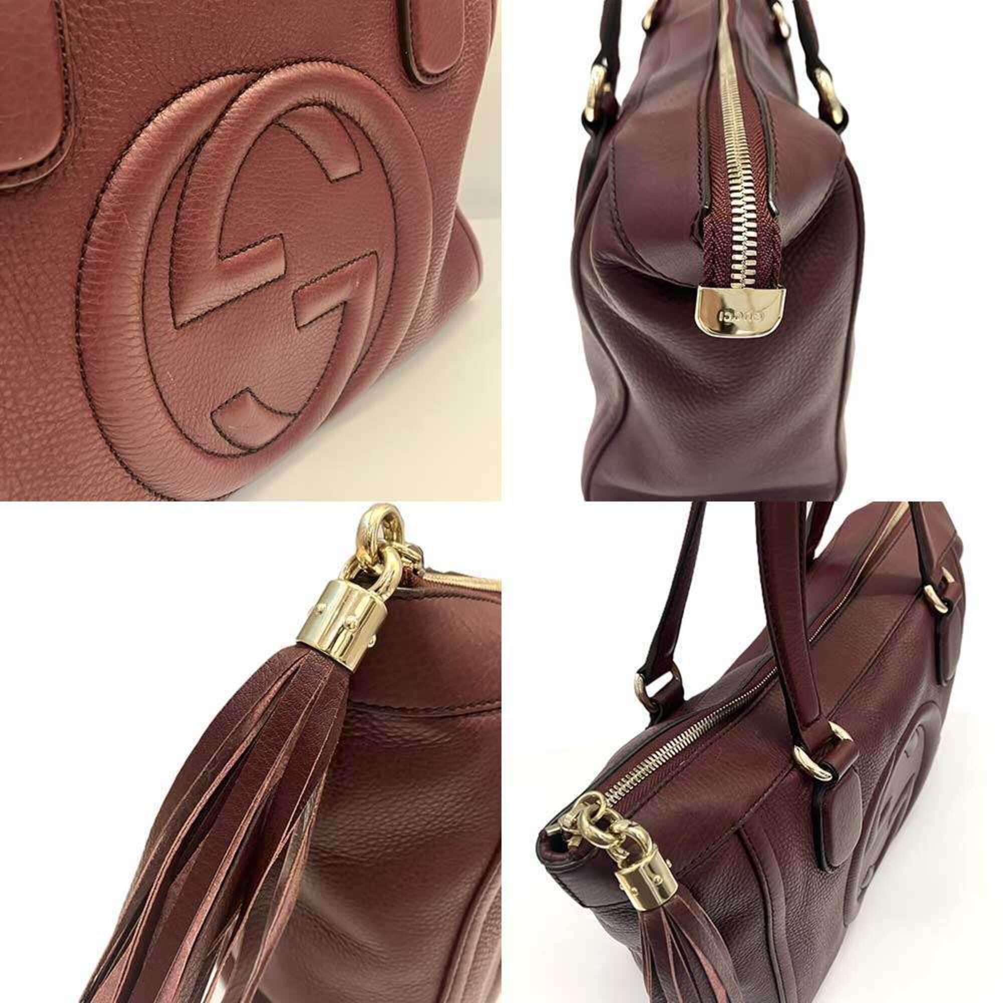 Gucci Soho Bordeaux Leather Tote Bag (Pre-Owned)
