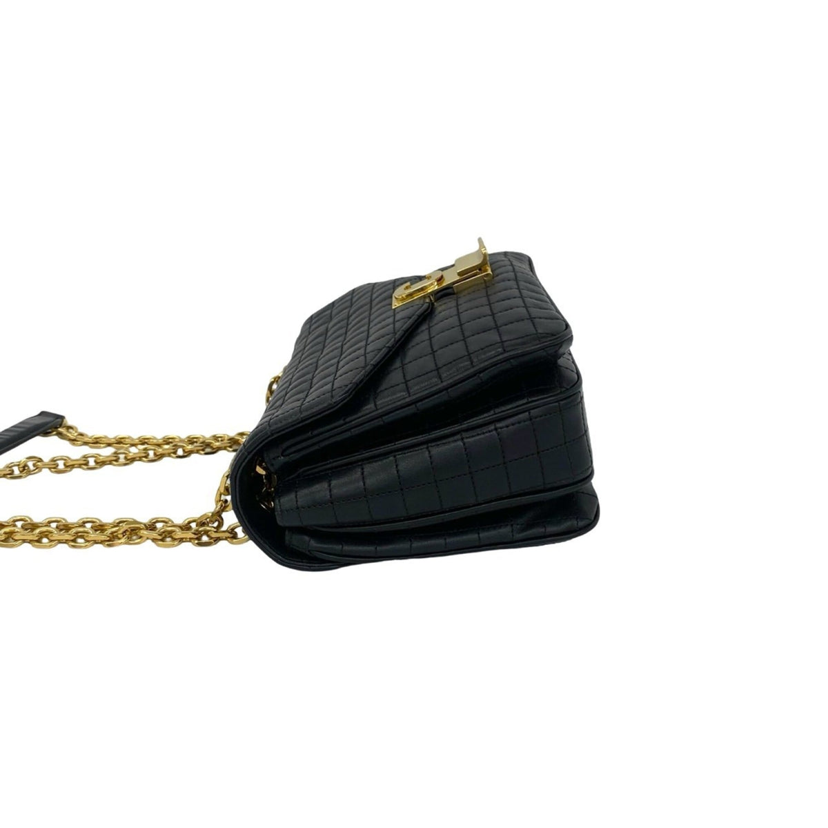 Celine Black Leather Crossbody Bag Handbag Pochette Shoulder Bag (Pre-Owned)