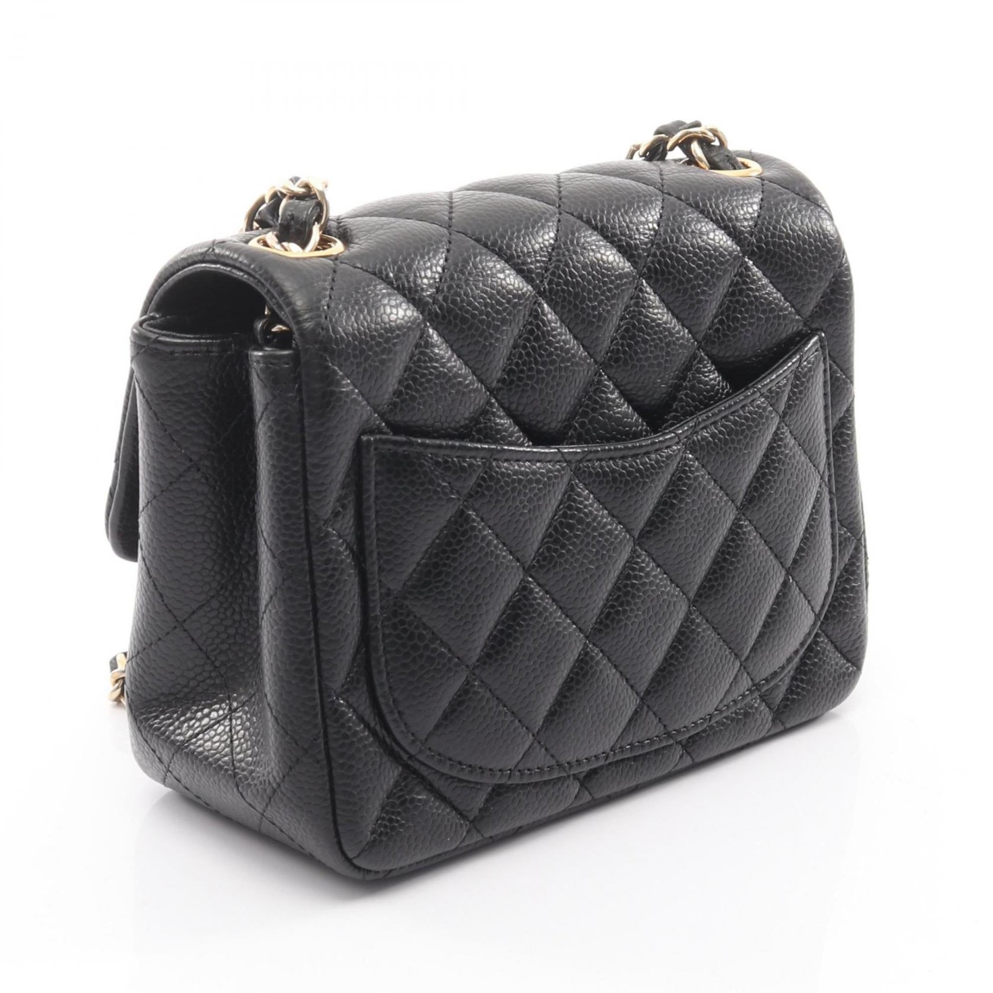 Chanel Black Leather Handbag Shoulder Bag (Pre-Owned)