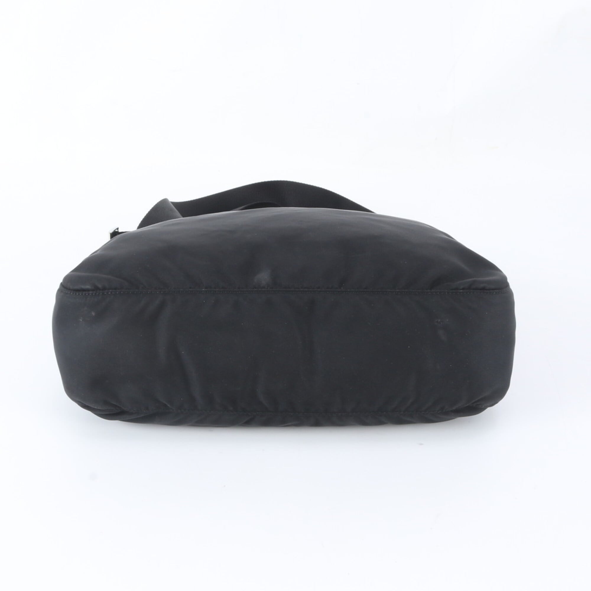 Prada Black Nylon Leather Messenger Bag Shoulder Bag (Pre-Owned)