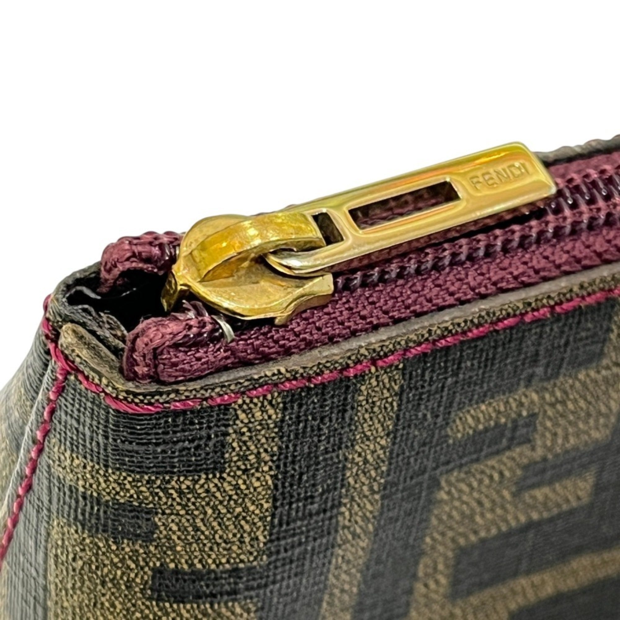 Fendi Zucca Brown Pvc Handbag Pouch (Pre-Owned)