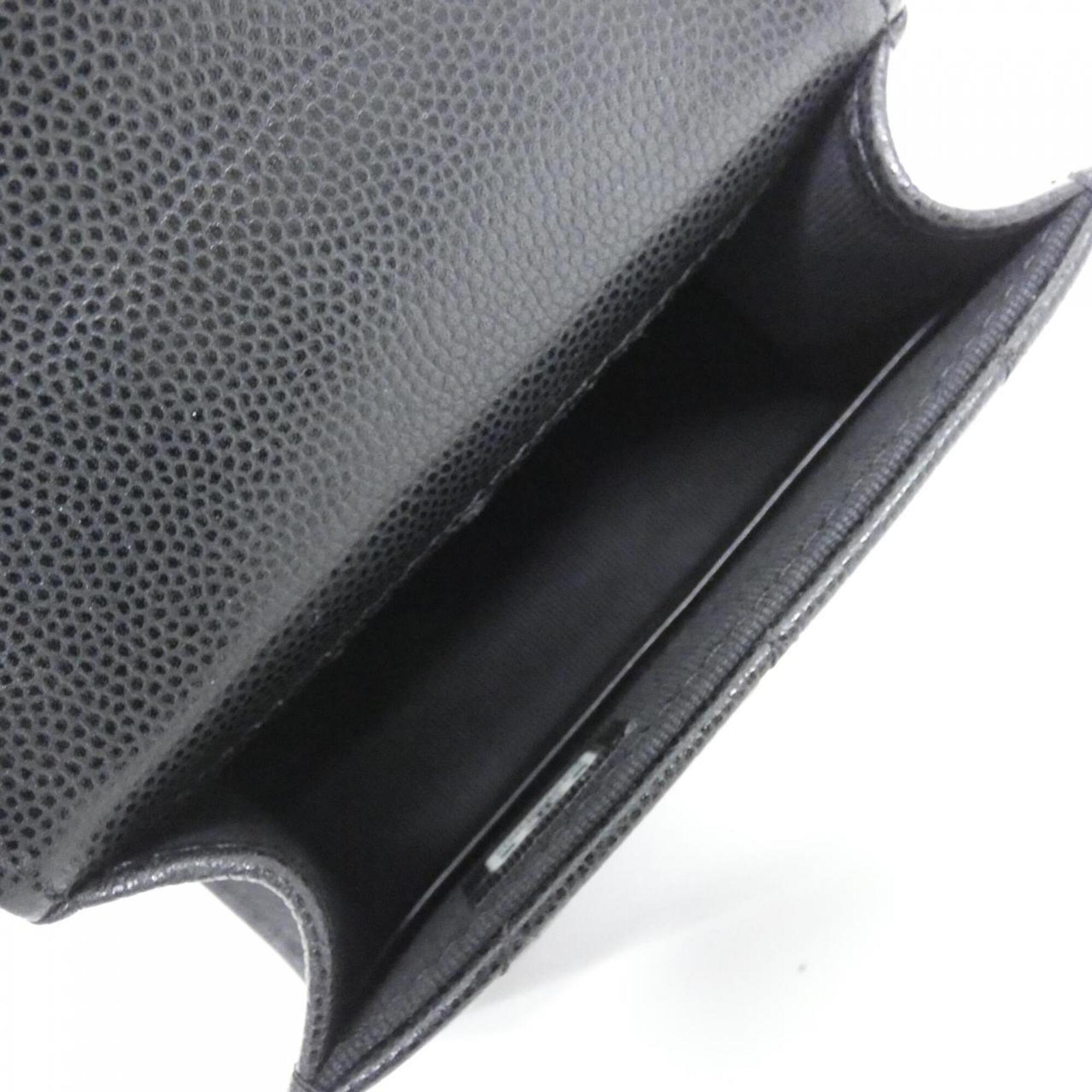 Chanel Black Grained Calfskin Handbag Shoulder Bag (Pre-Owned)