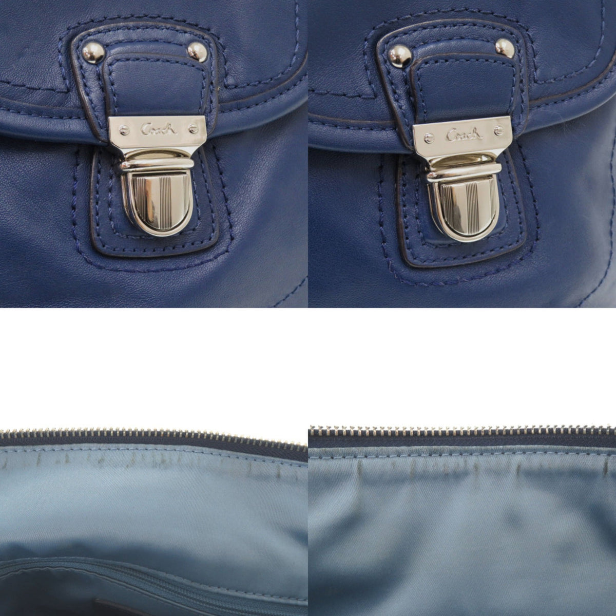Coach Blue Leather Shoulder Bag (Pre-Owned)