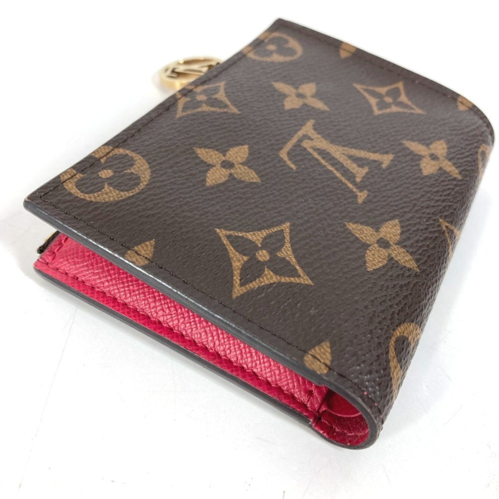 Louis Vuitton Brown Pink Monogram Canvas Wallet (Bi-Fold) (Pre-Owned)