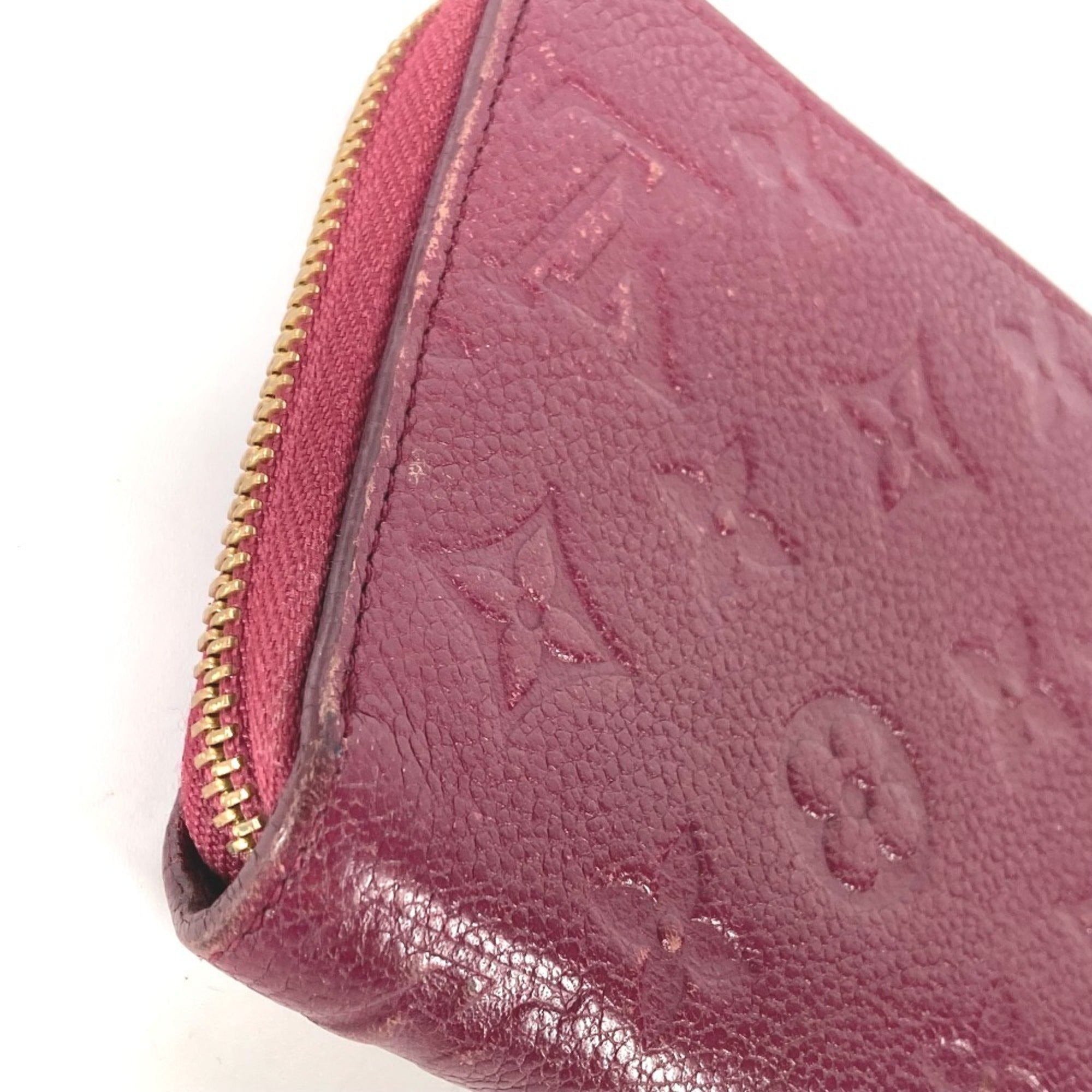 Louis Vuitton Aurore Red Color Monogram Empreinte Leather Long Bill Wallet (Bi-Fold) (Pre-Owned)