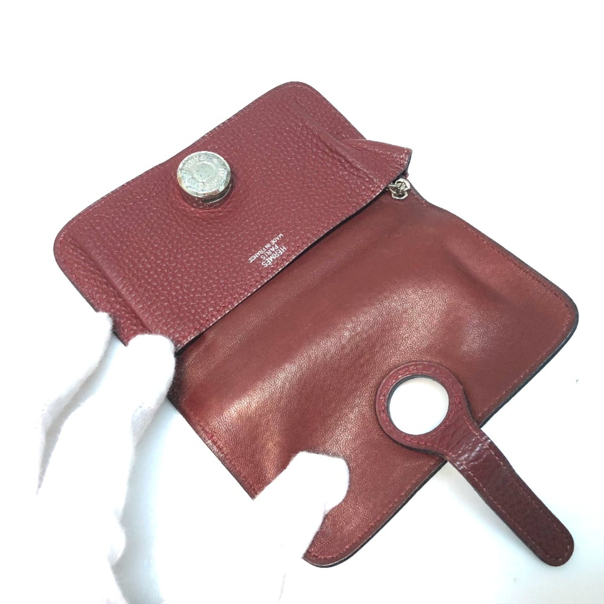 Hermes Red Leather Coin Purse/Coin Case (Pre-Owned)
