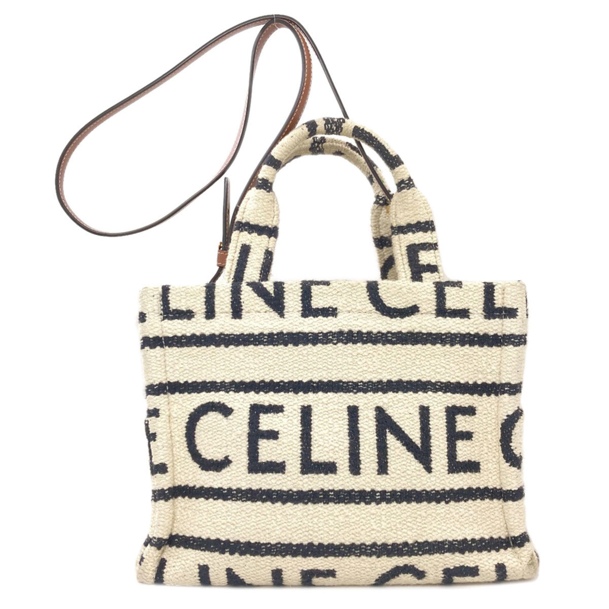 Celine Cabas White Canvas Handbag (Pre-Owned)