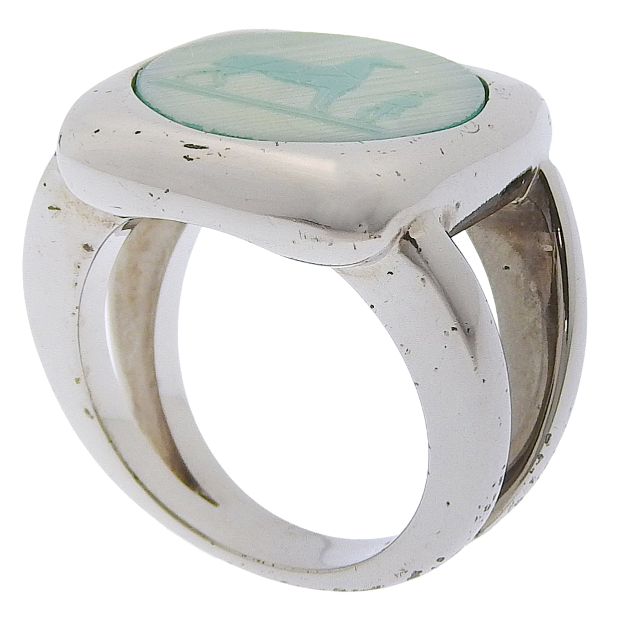 Hermes Silver 925 Band Ring (Pre-Owned)