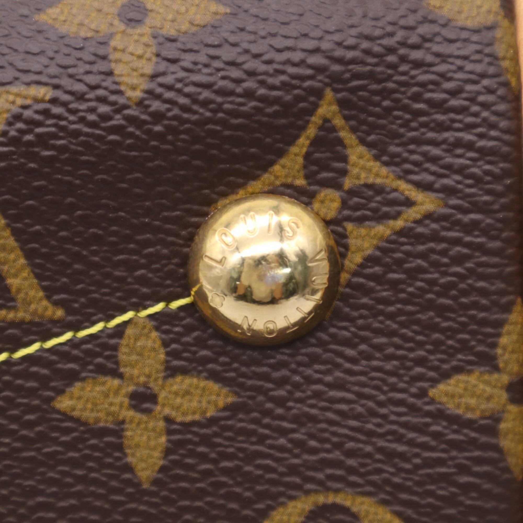 Louis Vuitton Beige Brown Coated Canvas Leather Handbag (Pre-Owned)