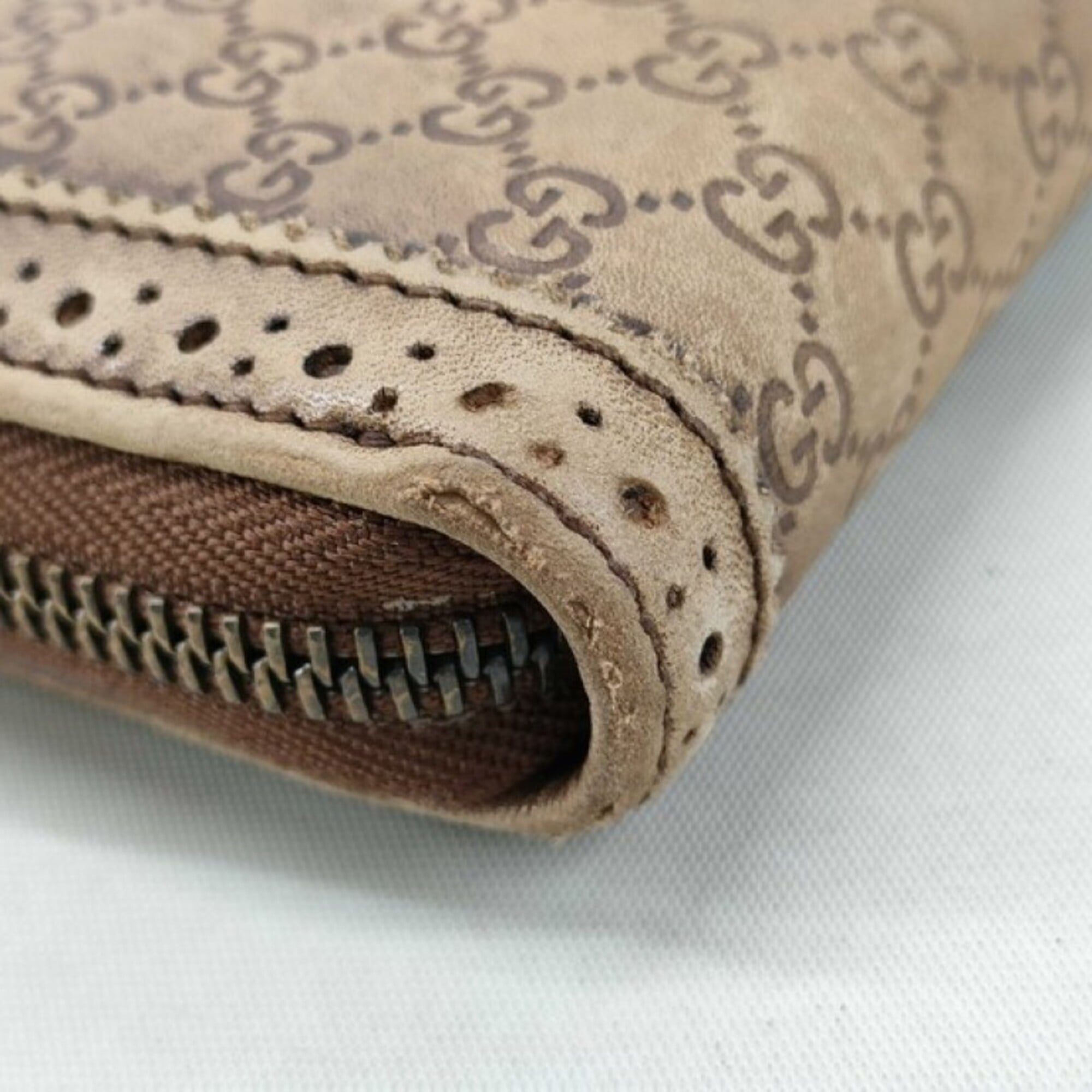 Gucci Brown Leather Coin Purse/Coin Case (Pre-Owned)