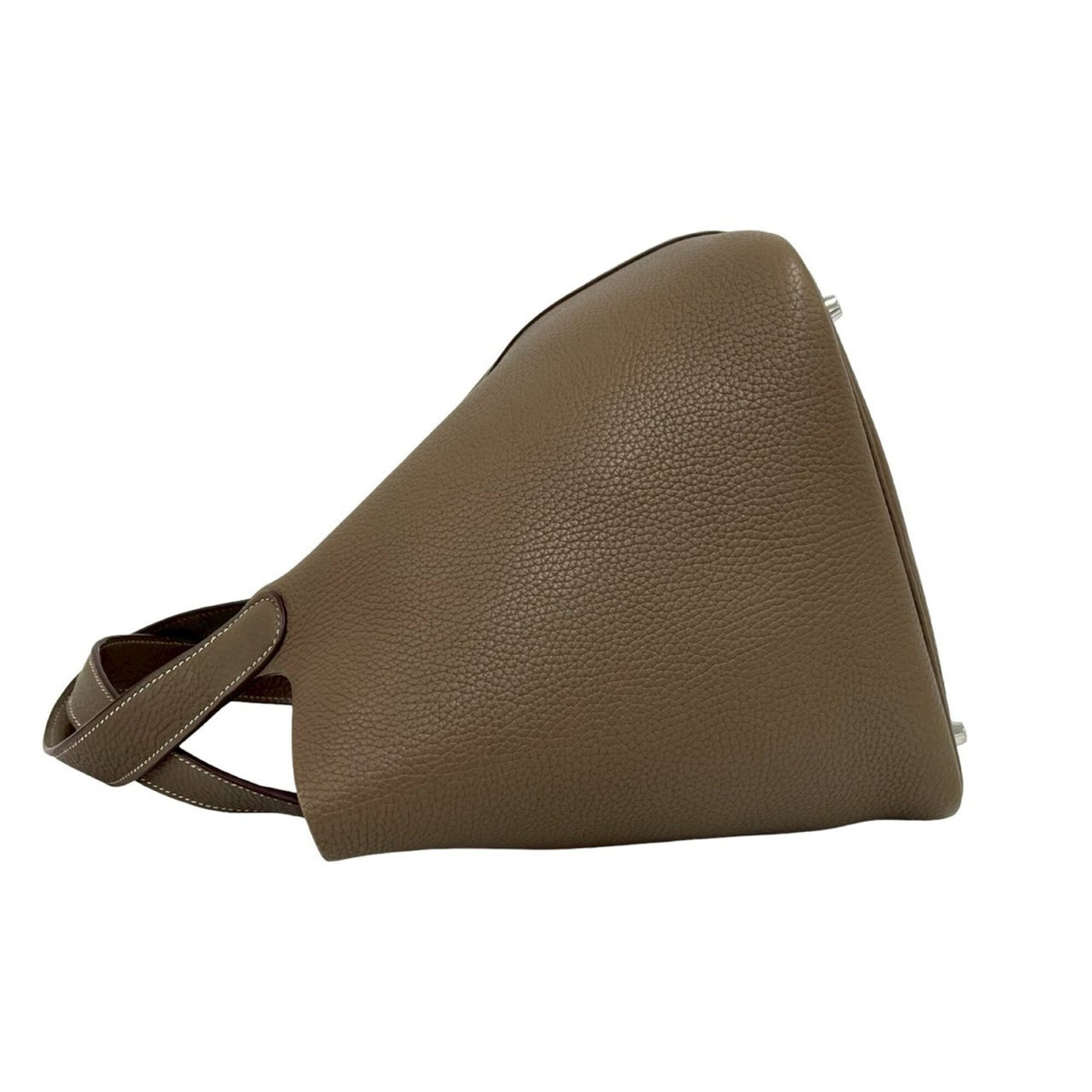 Hermes Beige Taurillon Clemence Leather Handbag Tote Bag (Pre-Owned)