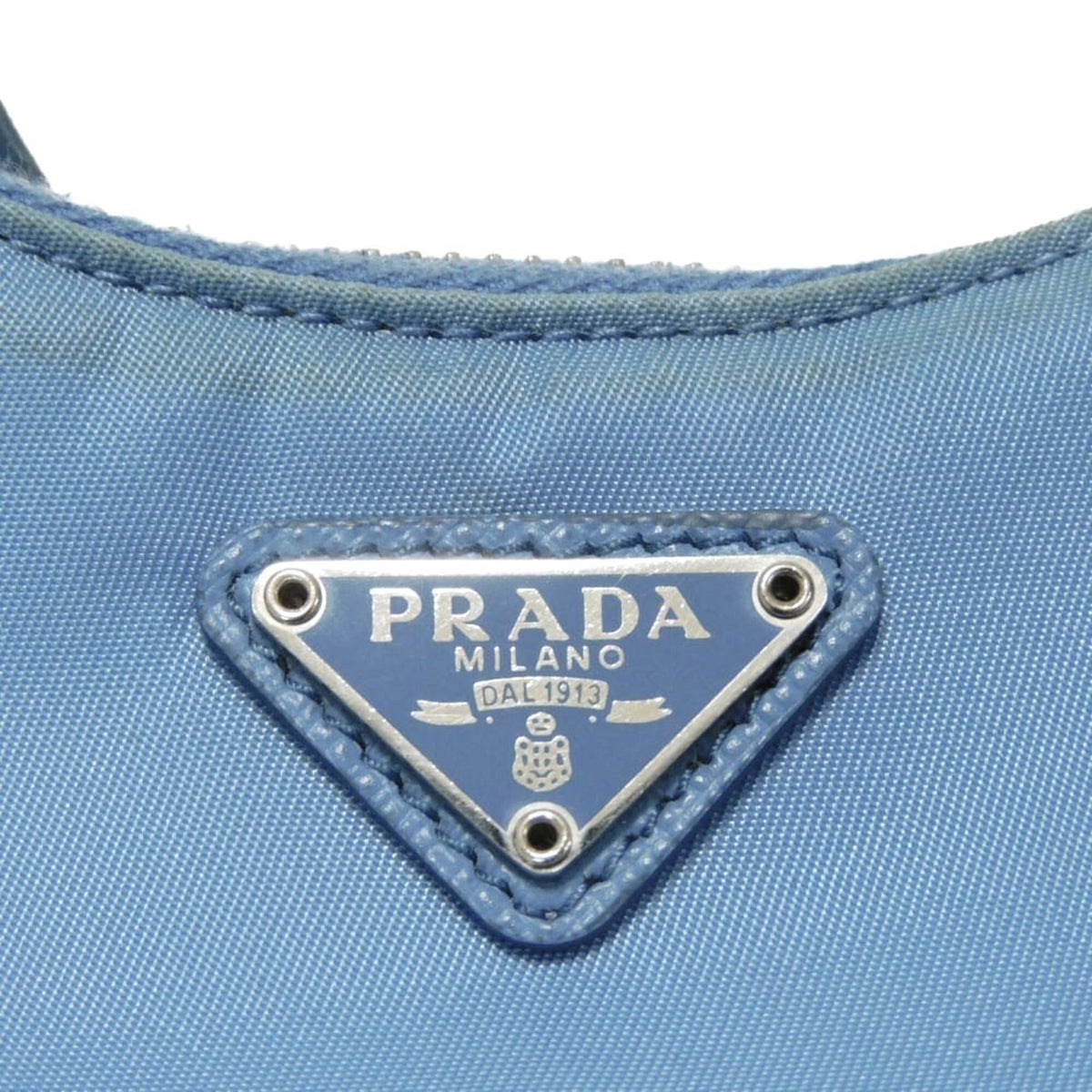 Prada Blue Nylon Pouch Shoulder Bag (Pre-Owned)