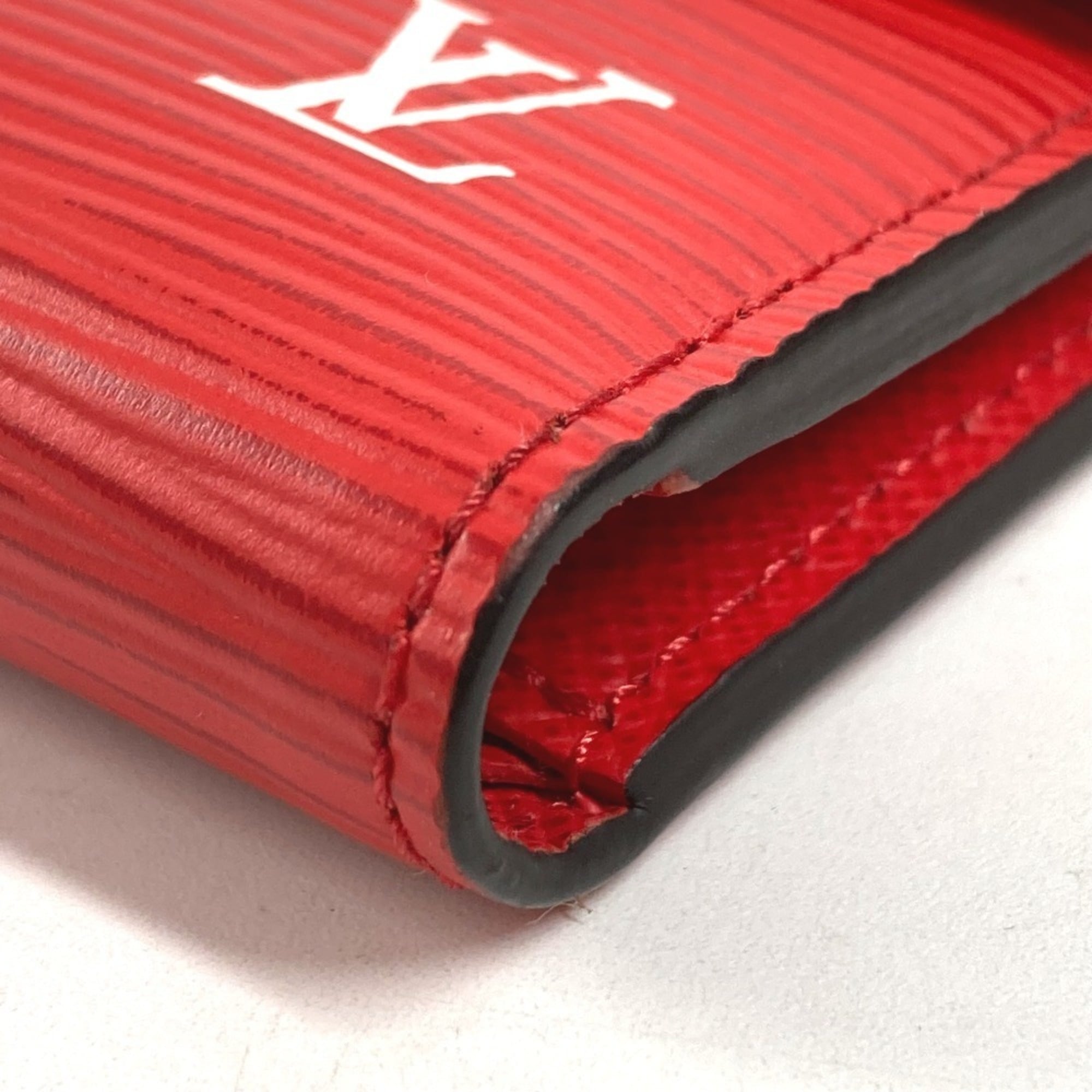 Louis Vuitton Epi Red Color White Epi Leather Chain/Shoulder Wallet (Pre-Owned)