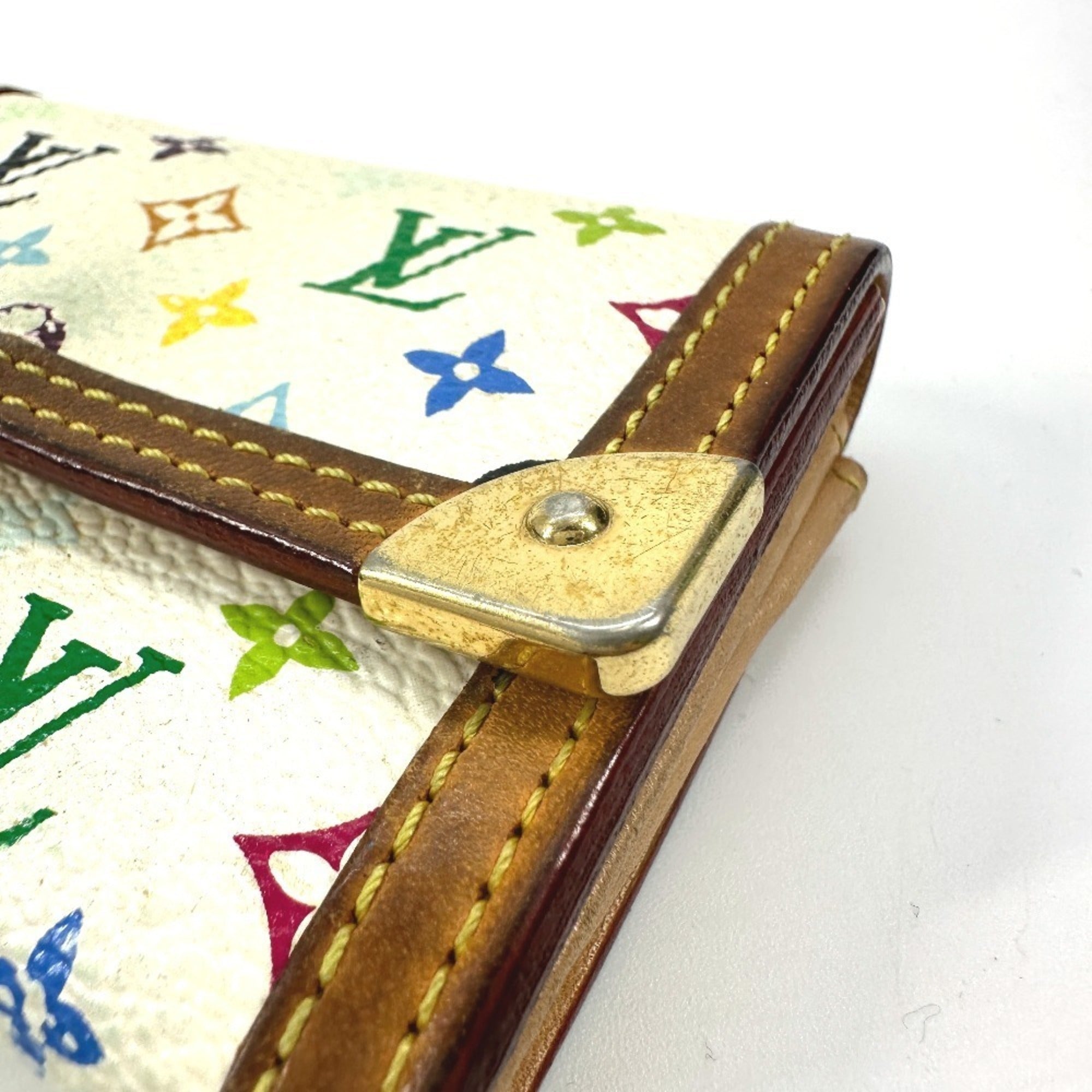 Louis Vuitton Blanc Multi-Color White Monogram Multicolore Canvas Coin Purse/Coin Case (Pre-Owned)