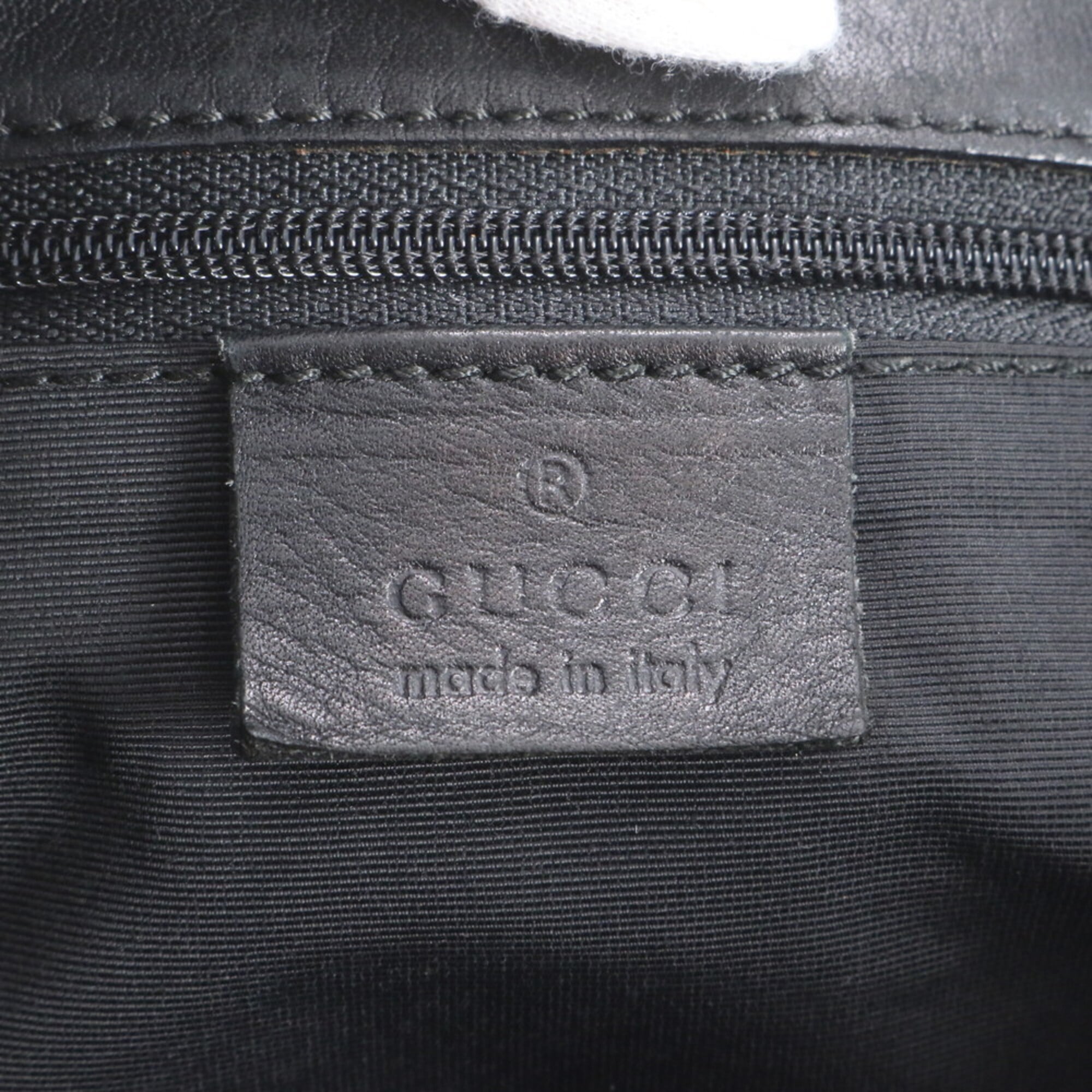 Gucci Black Gray Leather Canvas Handbag Shoulder Bag Tote Bag (Pre-Owned)
