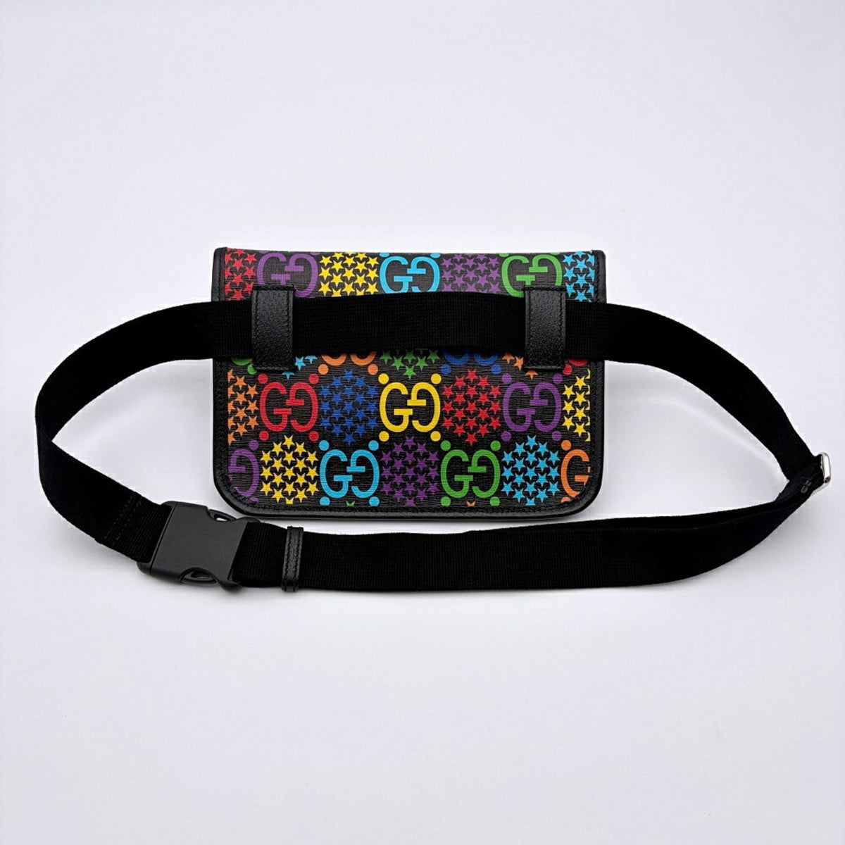 Gucci Black Multi-Color Pvc Leather Fanny Pack Sling Bag (Pre-Owned)