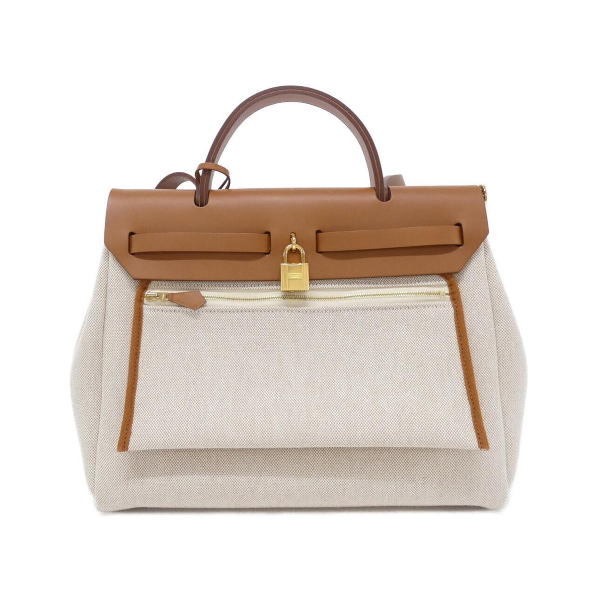 Hermes Beige Ecru Fauve Handbag Pouch (Pre-Owned)