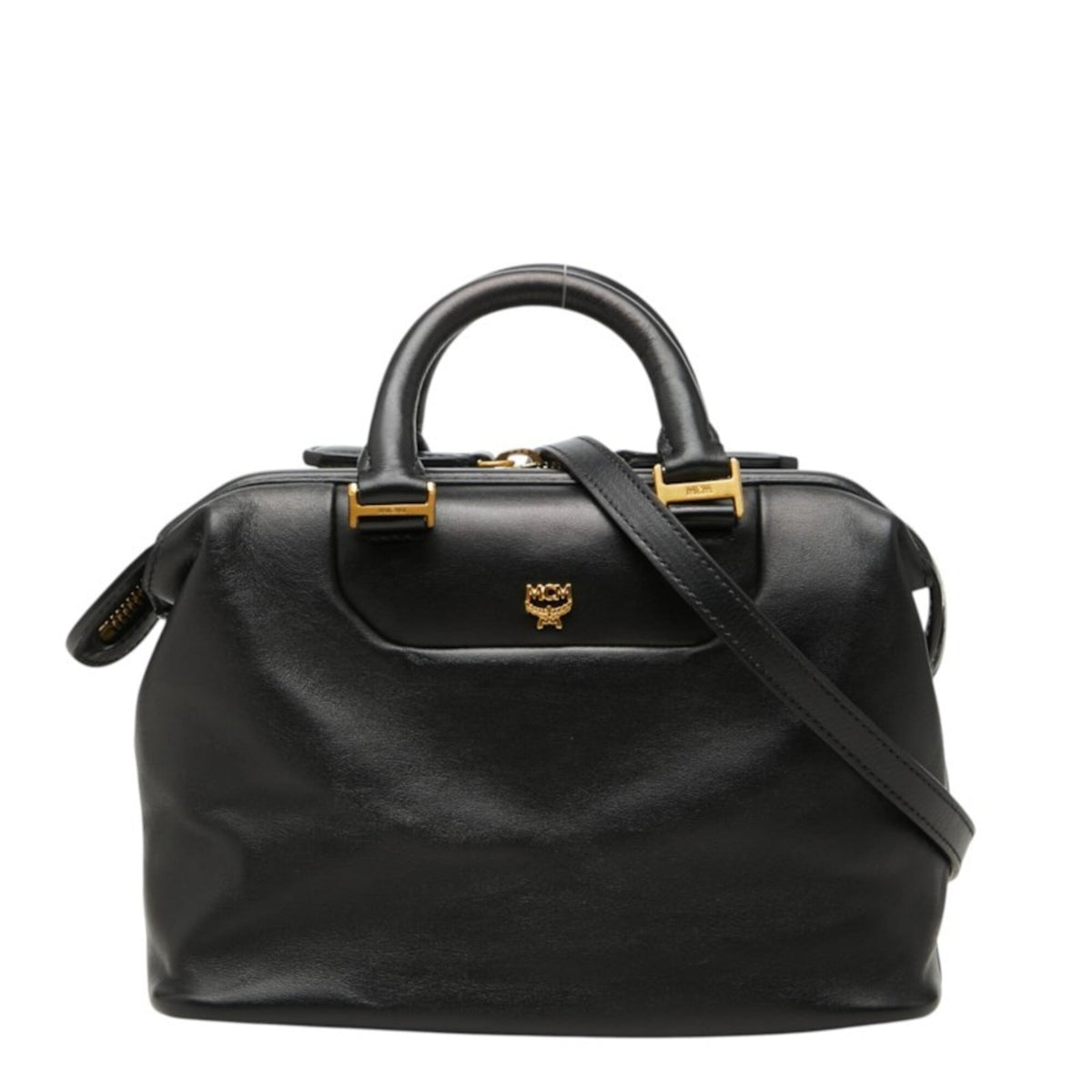Mcm Black Leather Handbag Shoulder Bag (Pre-Owned)