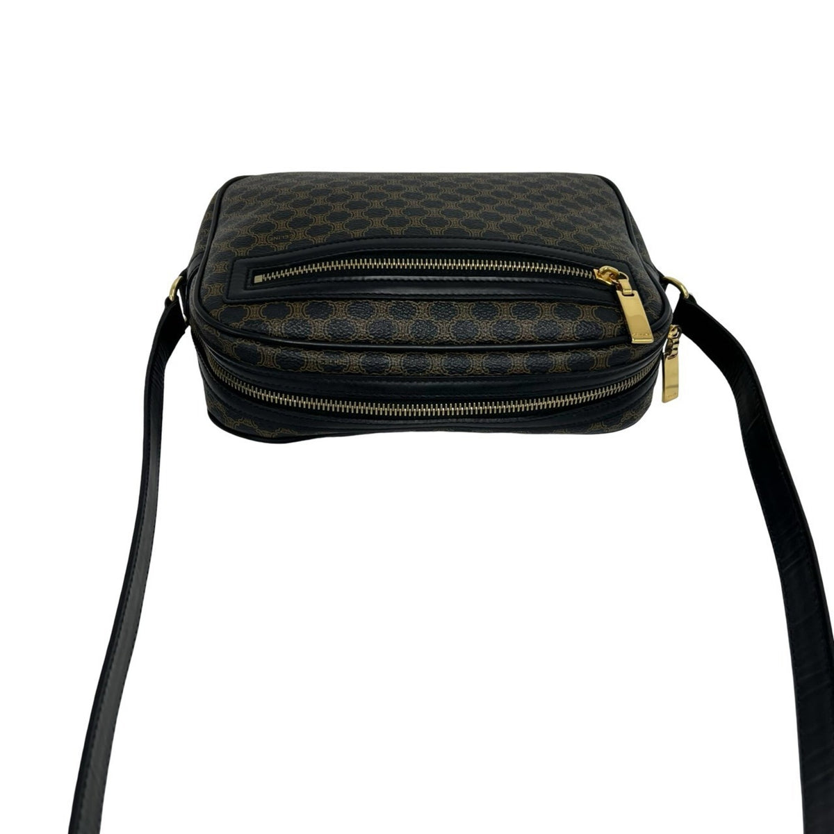 Celine Black Brown Leather Pvc Shoulder Bag (Pre-Owned)