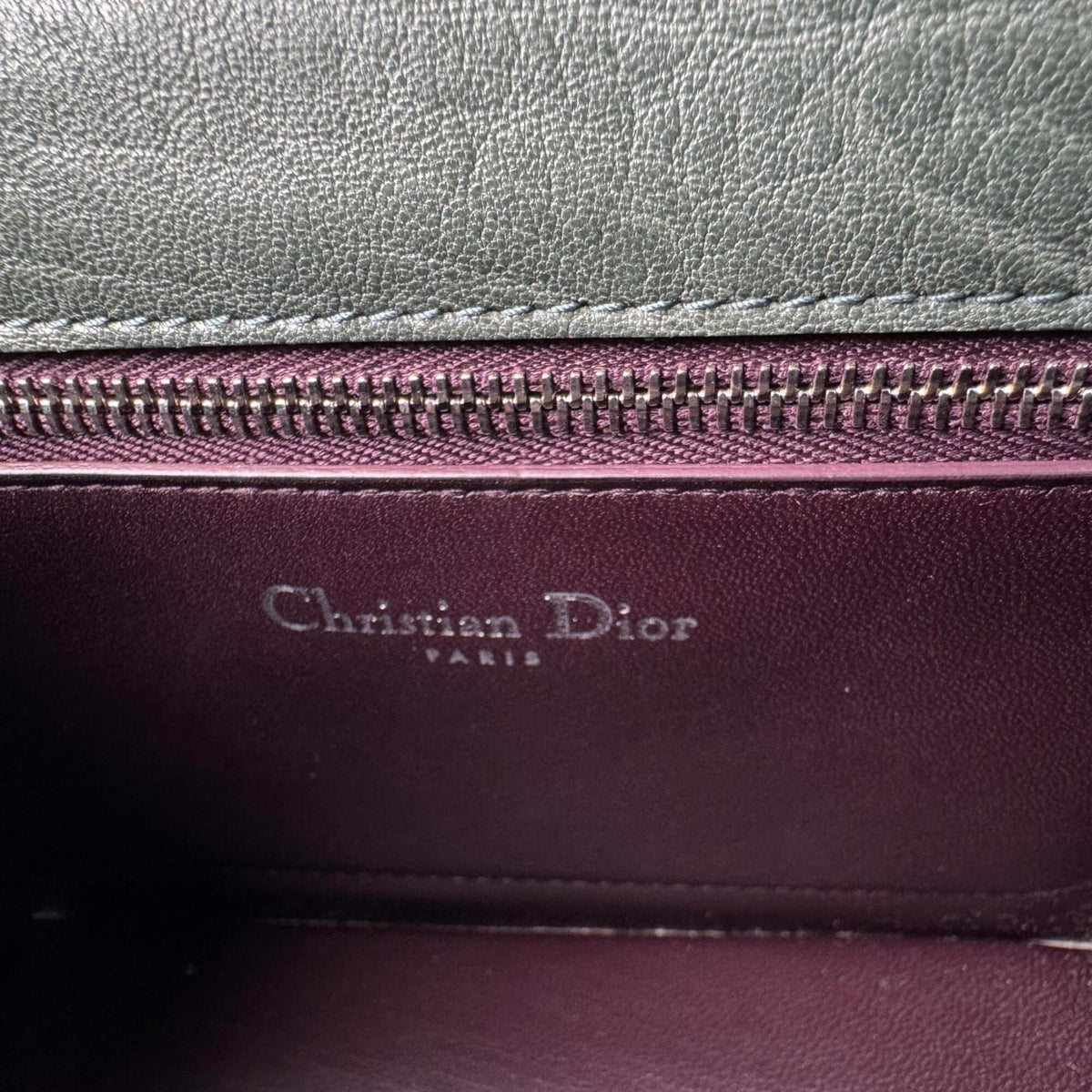 Christian Dior Dark Green Leather Shoulder Bag (Pre-Owned)