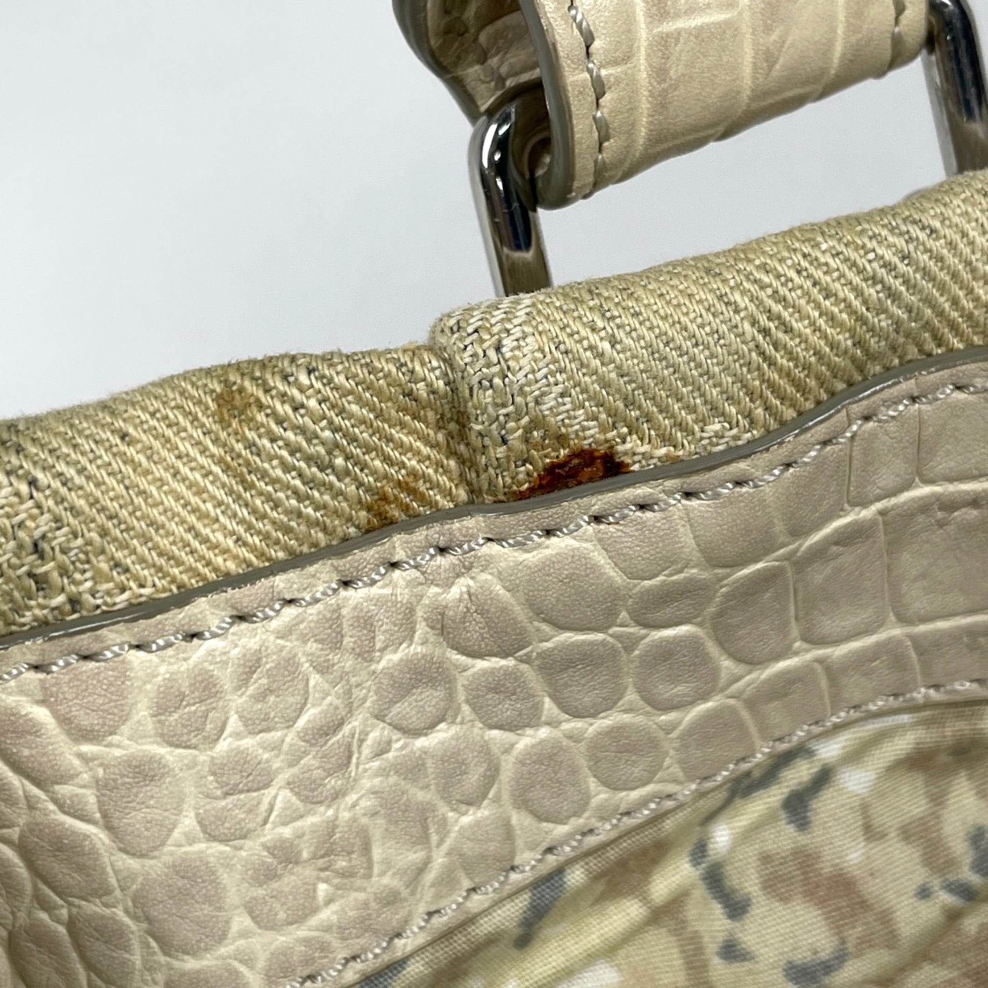 Celine Beige Blue Denim Leather Handbag (Pre-Owned)