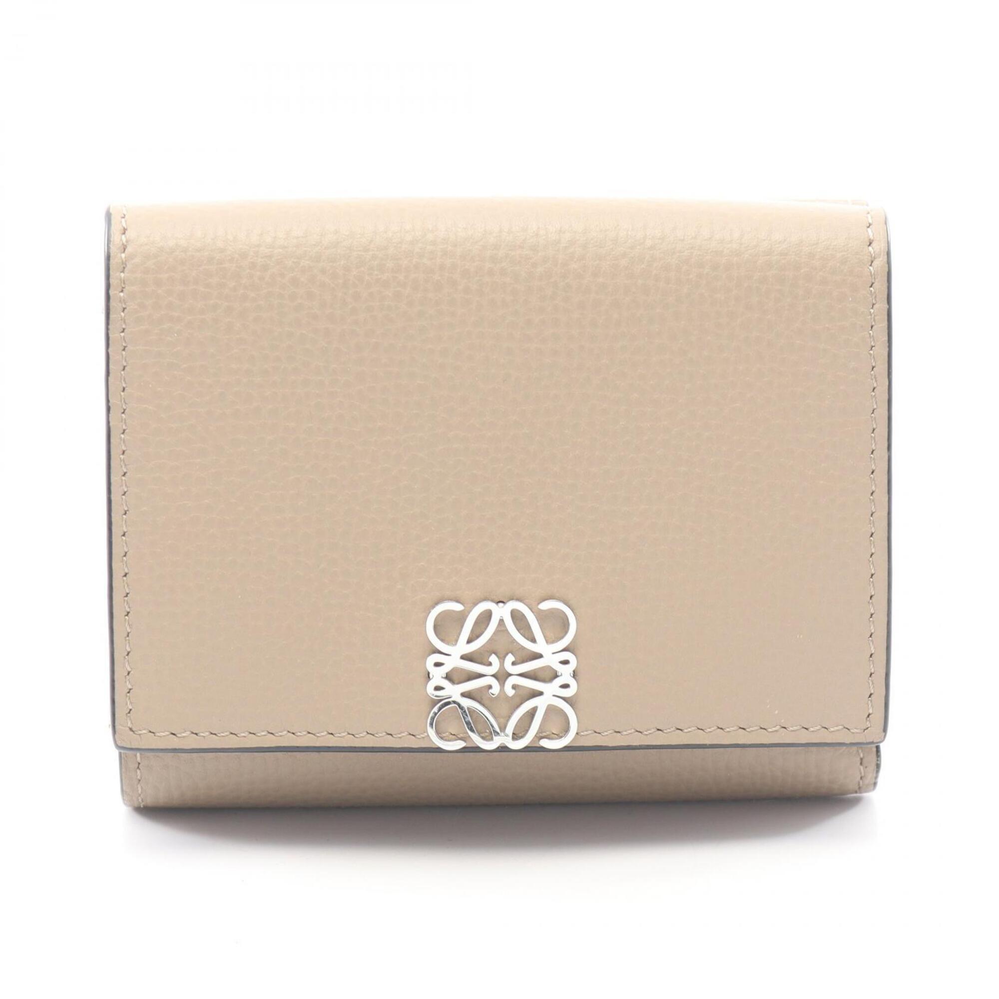 Loewe Beige Leather Wallet (Tri-Fold) (Pre-Owned)