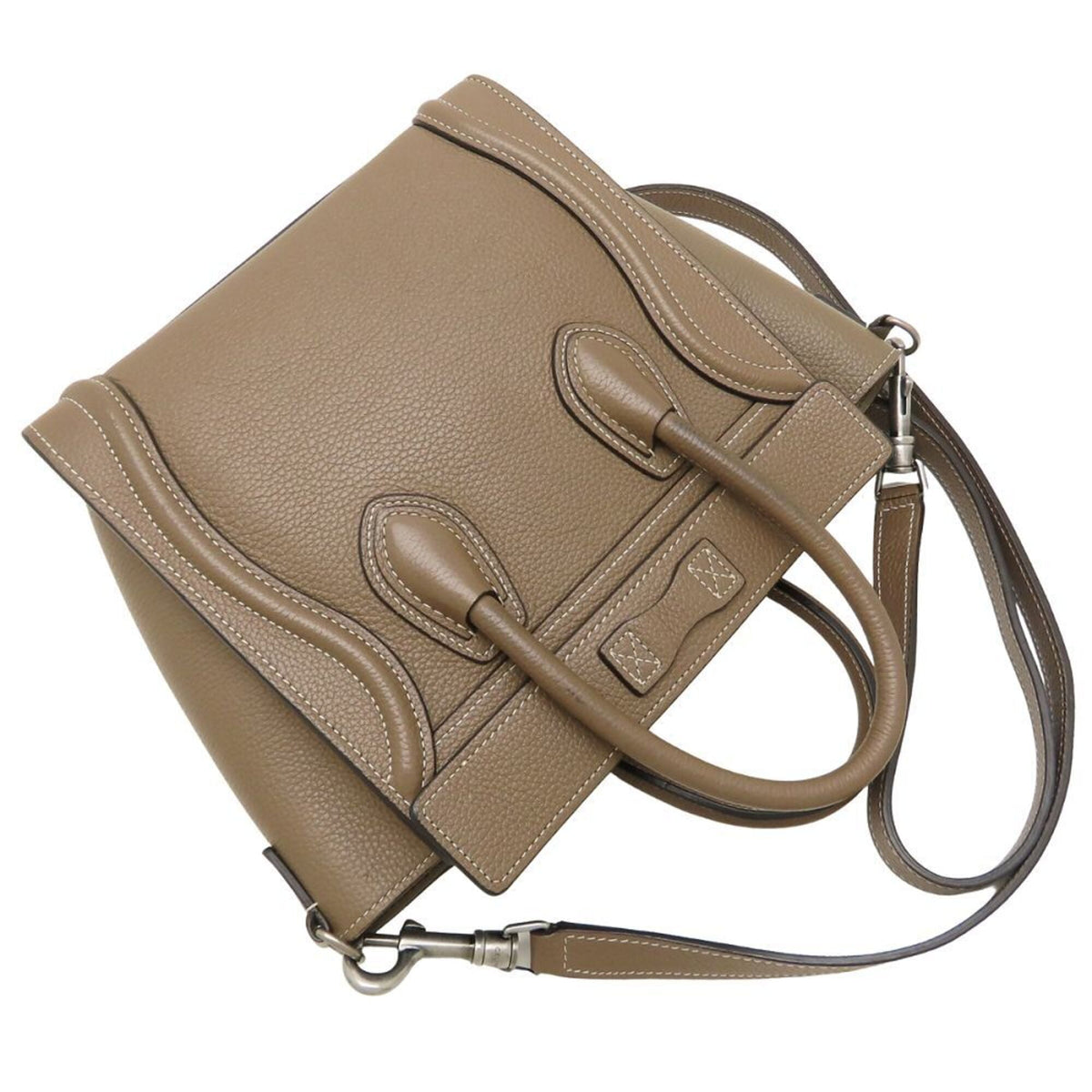 Celine Luggage Grayish Leather Handbag (Pre-Owned)