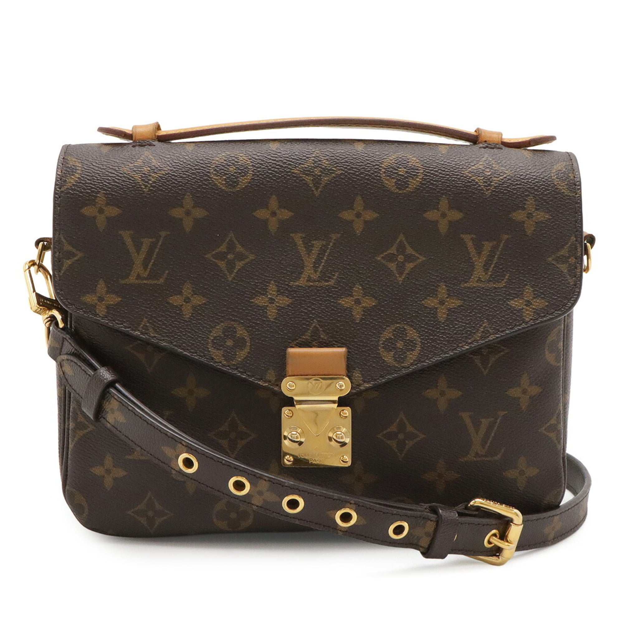 Louis Vuitton Brown Monogram Canvas Clutch Bag Handbag Pochette Shoulder Bag (Pre-Owned)