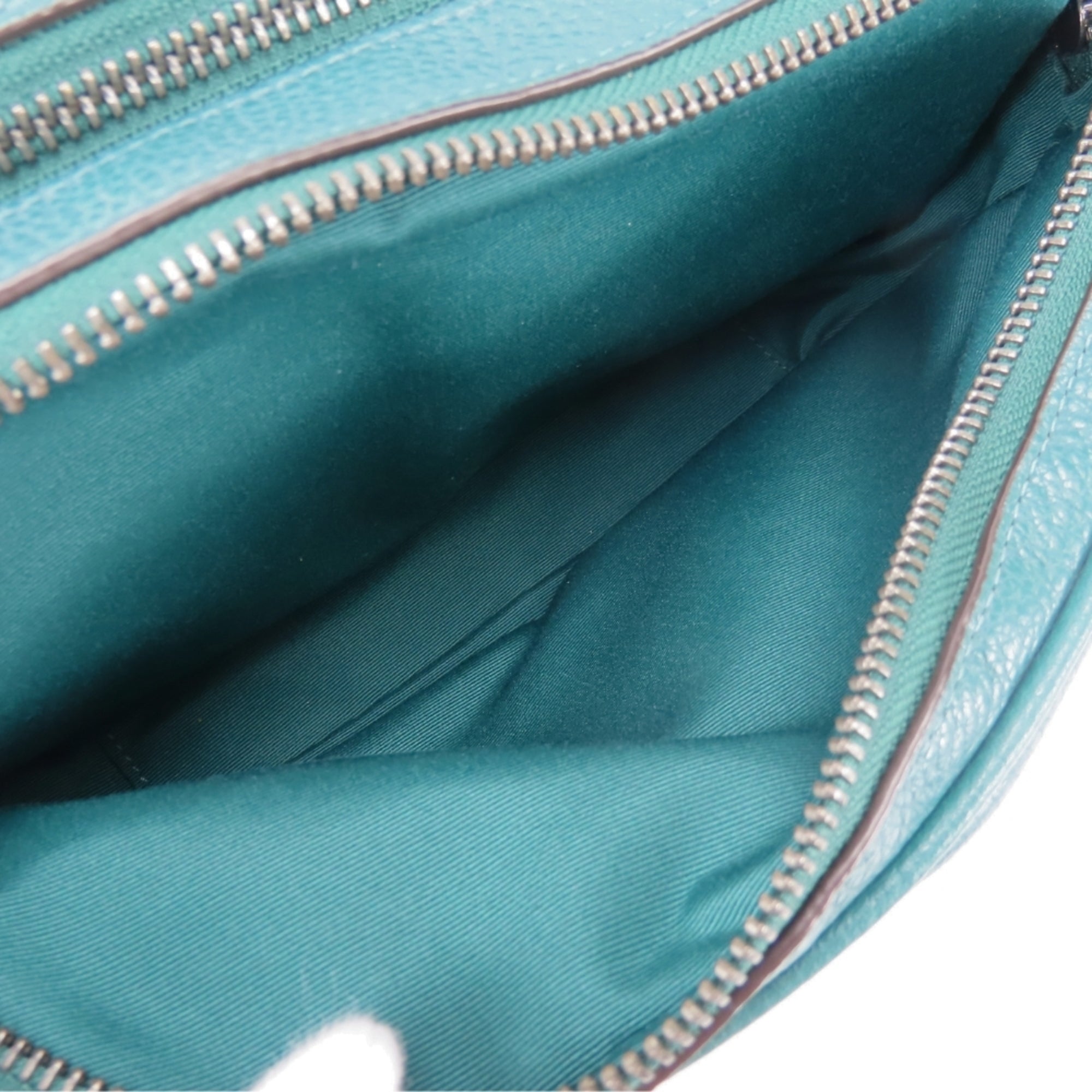Coach Green Purple Blue Leather Shoulder Bag (Pre-Owned)