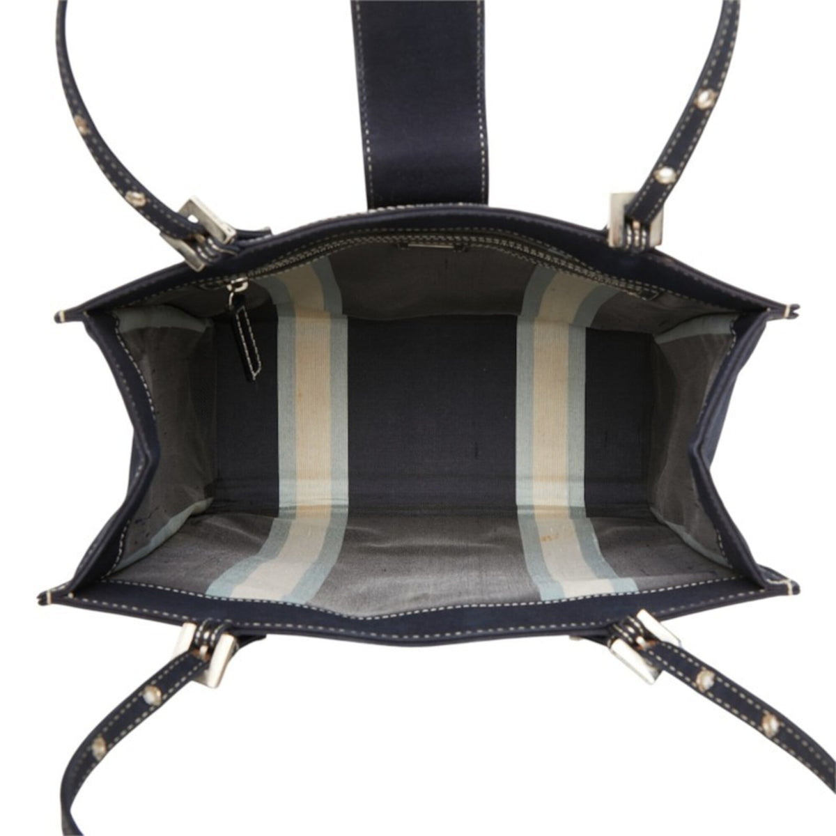 Fendi Navy Canvas Shoulder Bag Tote Bag (Pre-Owned)