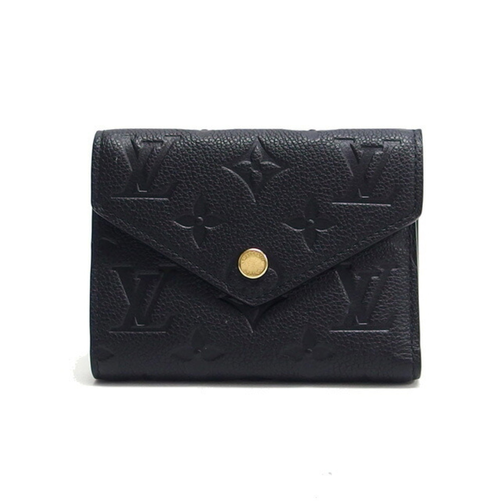 Louis Vuitton Black Noir Monogram Empreinte Leather Wallet (Tri-Fold) (Pre-Owned)